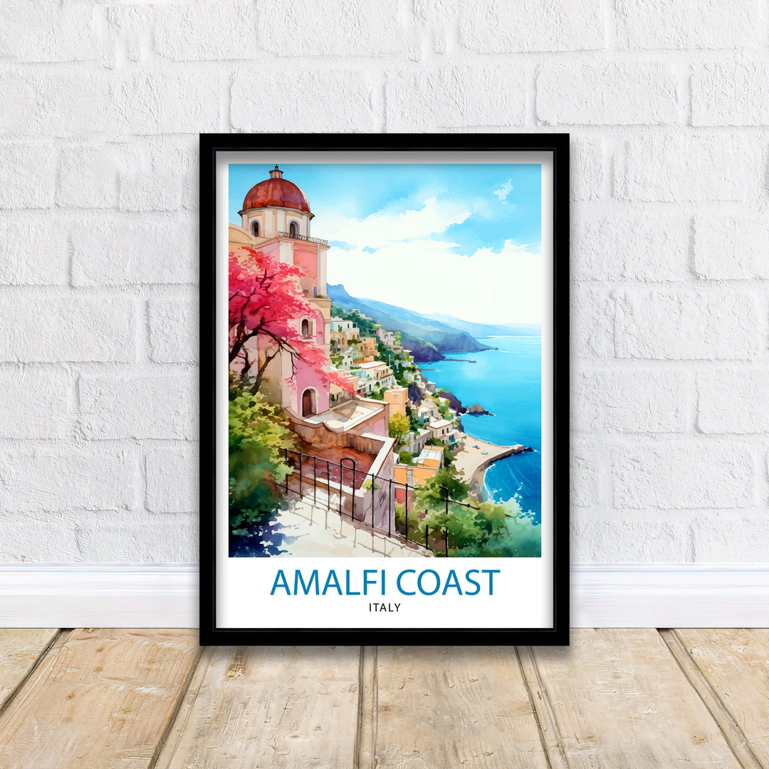 Amalfi Coast Italy Travel Poster Amalfi Coast