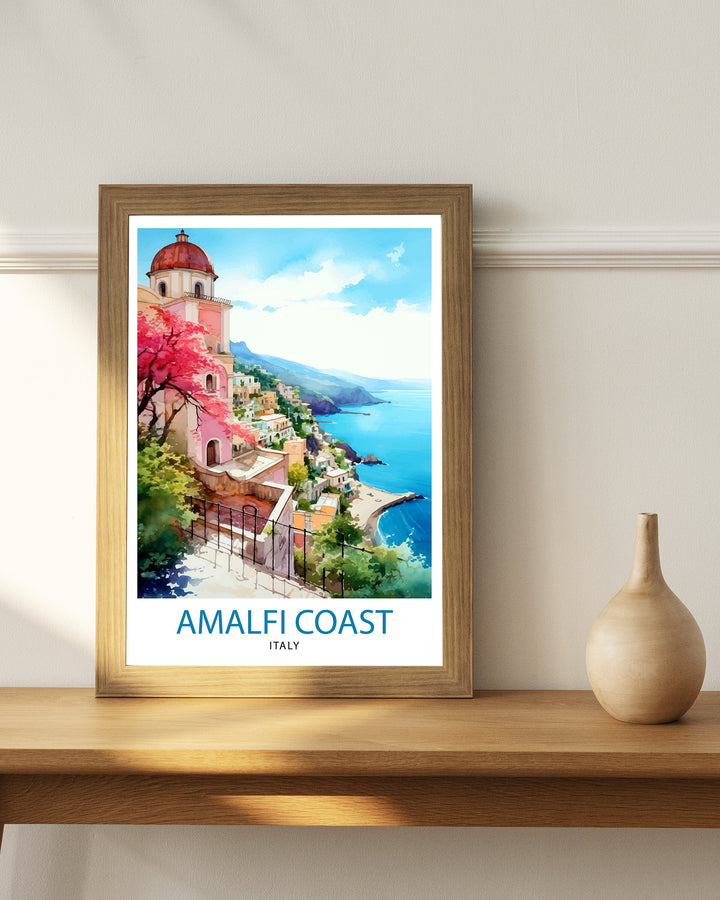 Amalfi Coast Italy Travel Poster Amalfi Coast