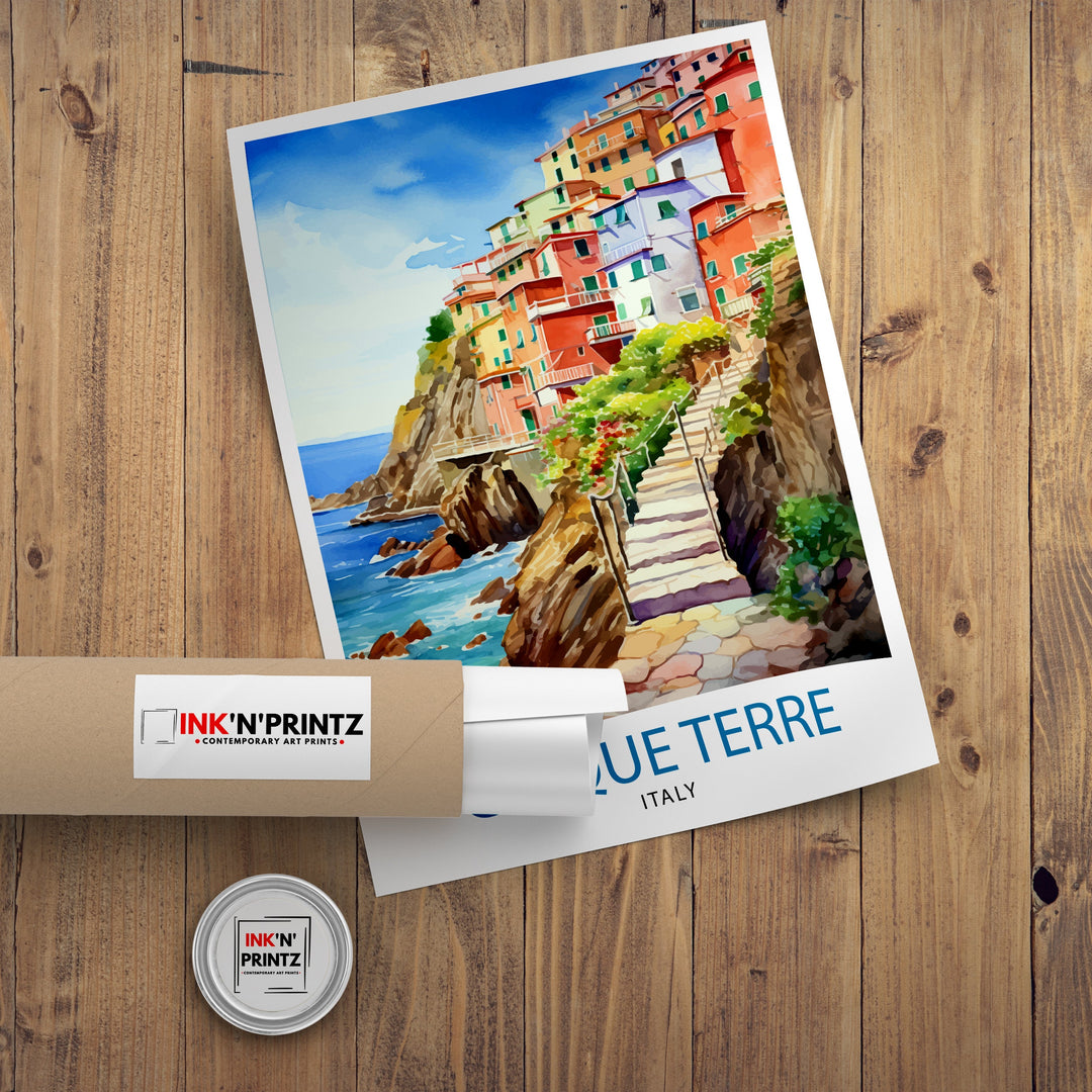 Cinque Terre Italy Travel Poster Cinque Terre