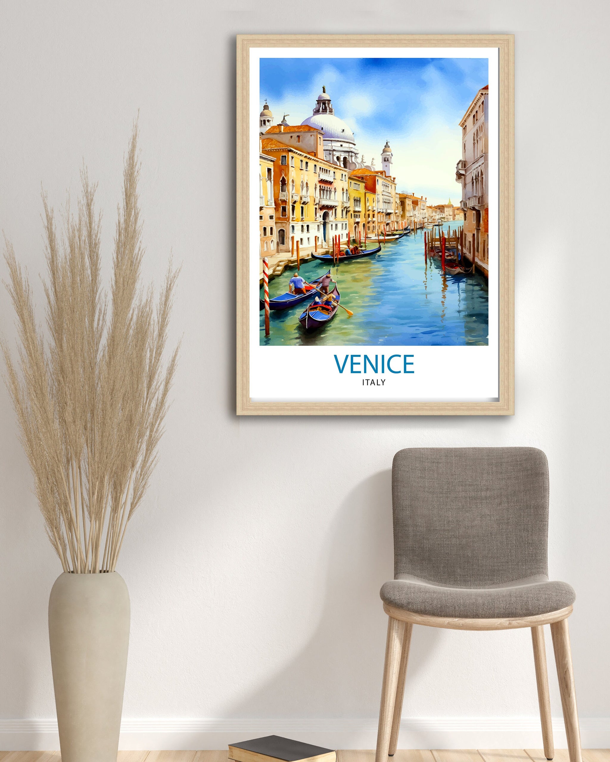 Venice Travel Print Venice Wall Decor Venice Home Living Decor Venice Italy City Print Capital City Venice Canal Poster Venice Illustration