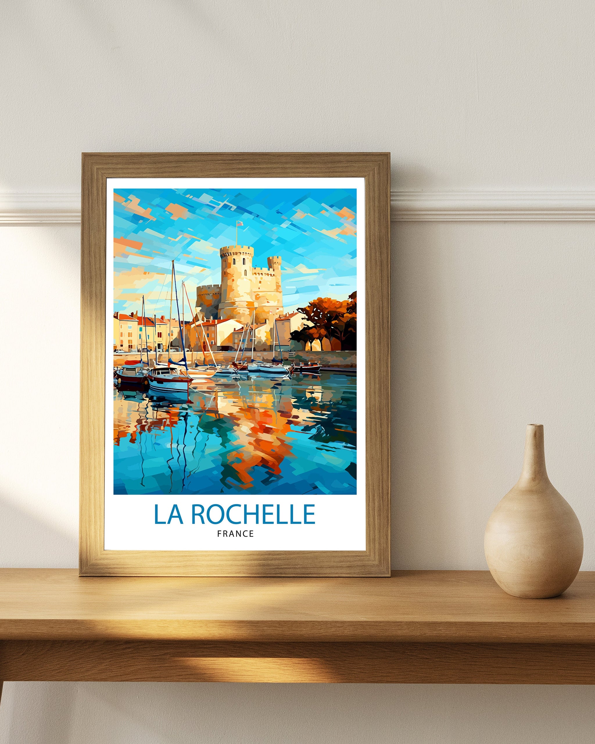 La Rochelle Travel Print La Rochelle Wall Decor France Illustration Travel Poster Gift for La Rochelle Home Decor