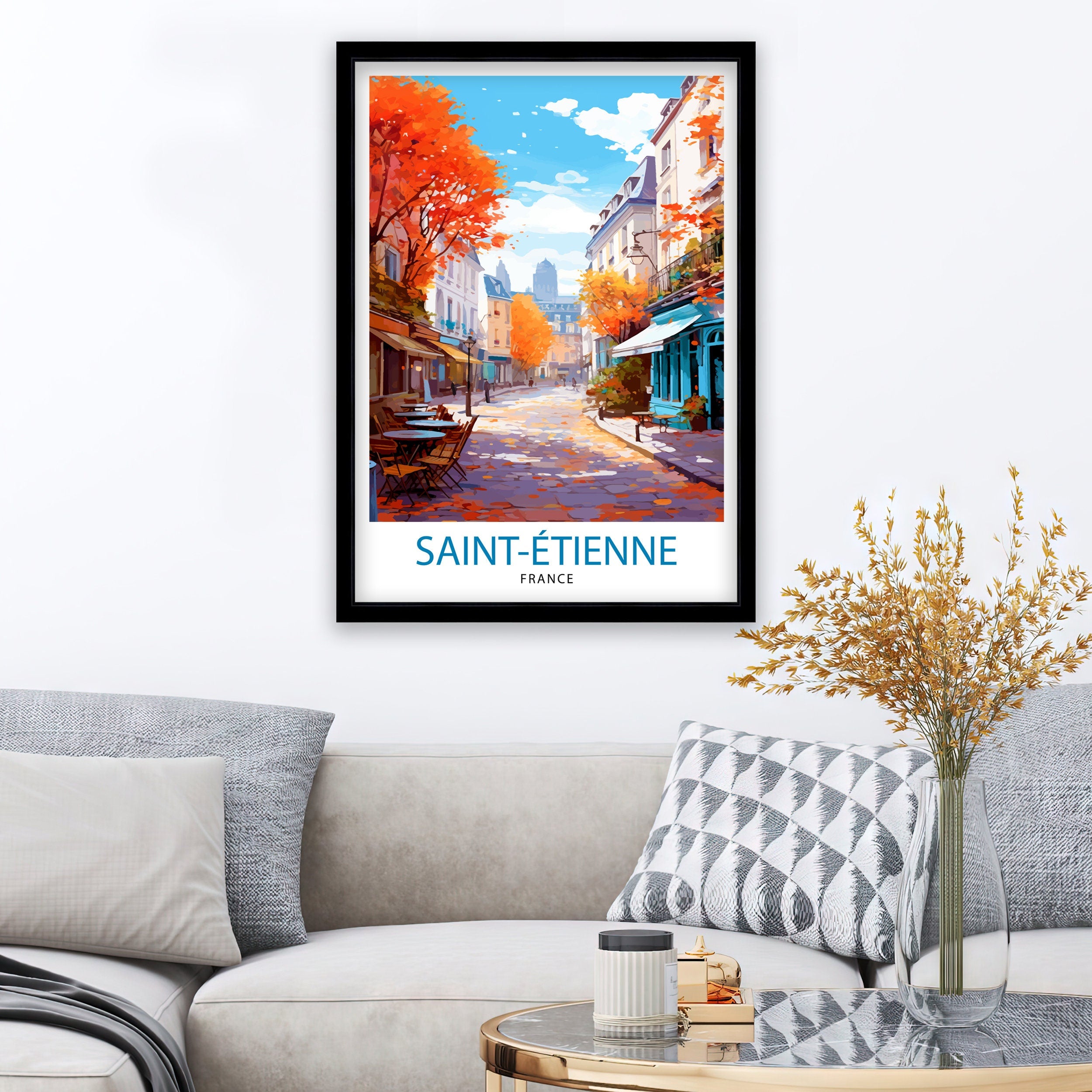 Saint-Étienne France Travel Print Saint-Étienne Wall Decor Saint-Étienne Poster France Travel Prints Saint-Étienne Art Print Saint-Étienne