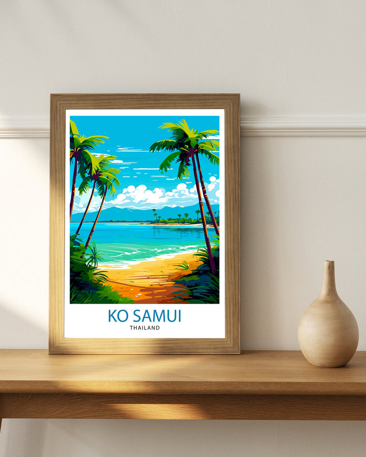 Koh Samui Thailand Travel Print Koh Samui Wall Decor Koh Samui Poster Thailand Travel Prints Koh Samui Art Print Koh Samui Illustration Koh