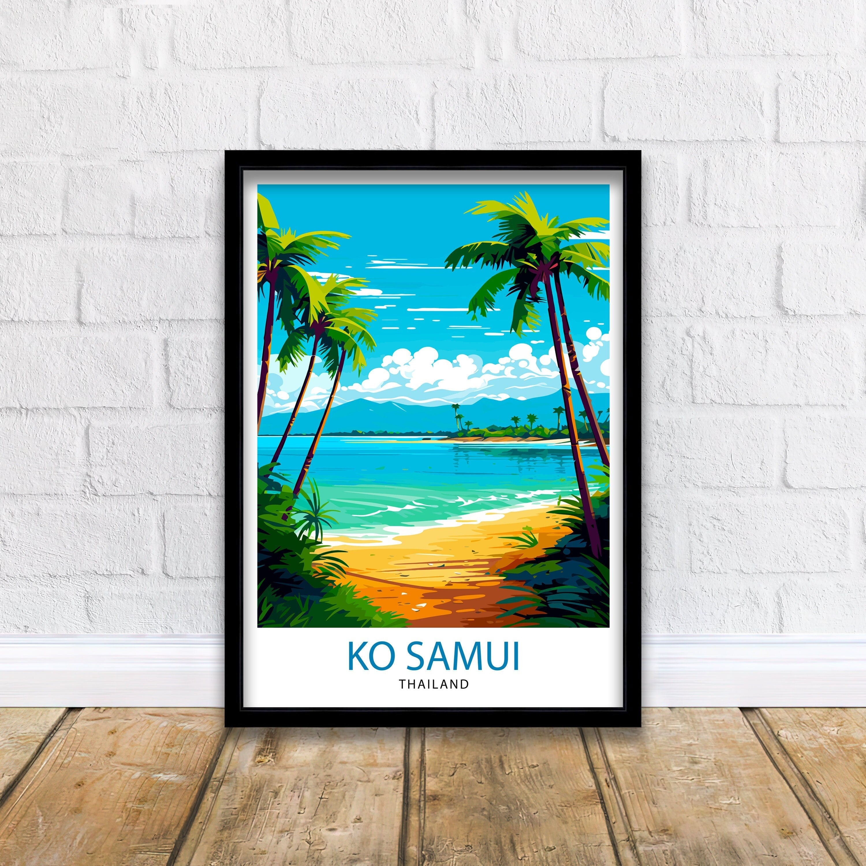 Koh Samui Thailand Travel Print Koh Samui Wall Decor Koh Samui Poster Thailand Travel Prints Koh Samui Art Print Koh Samui Illustration Koh