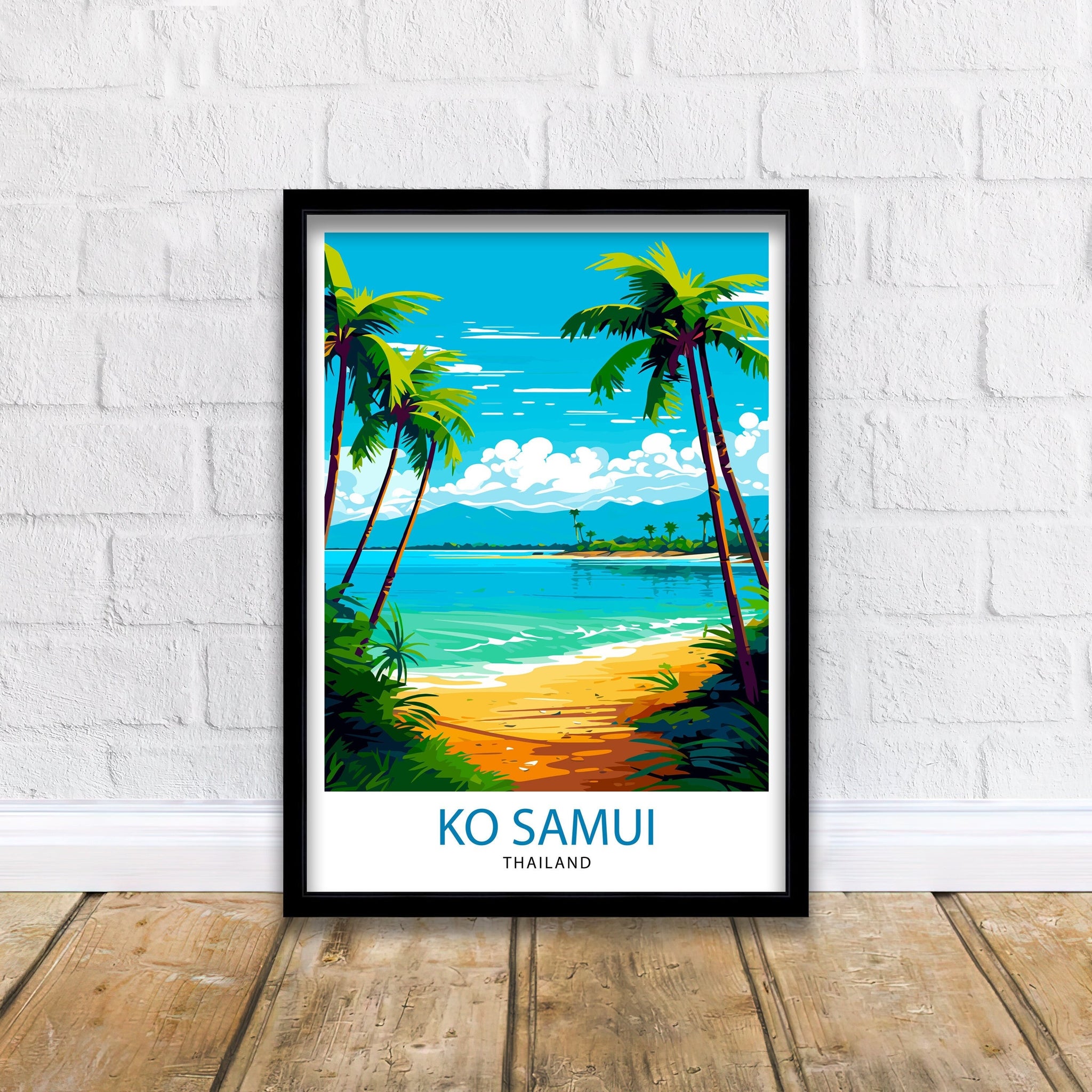 Koh Samui Thailand Travel Print Koh Samui Wall Decor Koh Samui Poster Thailand Travel Prints Koh Samui Art Print Koh Samui Illustration Koh