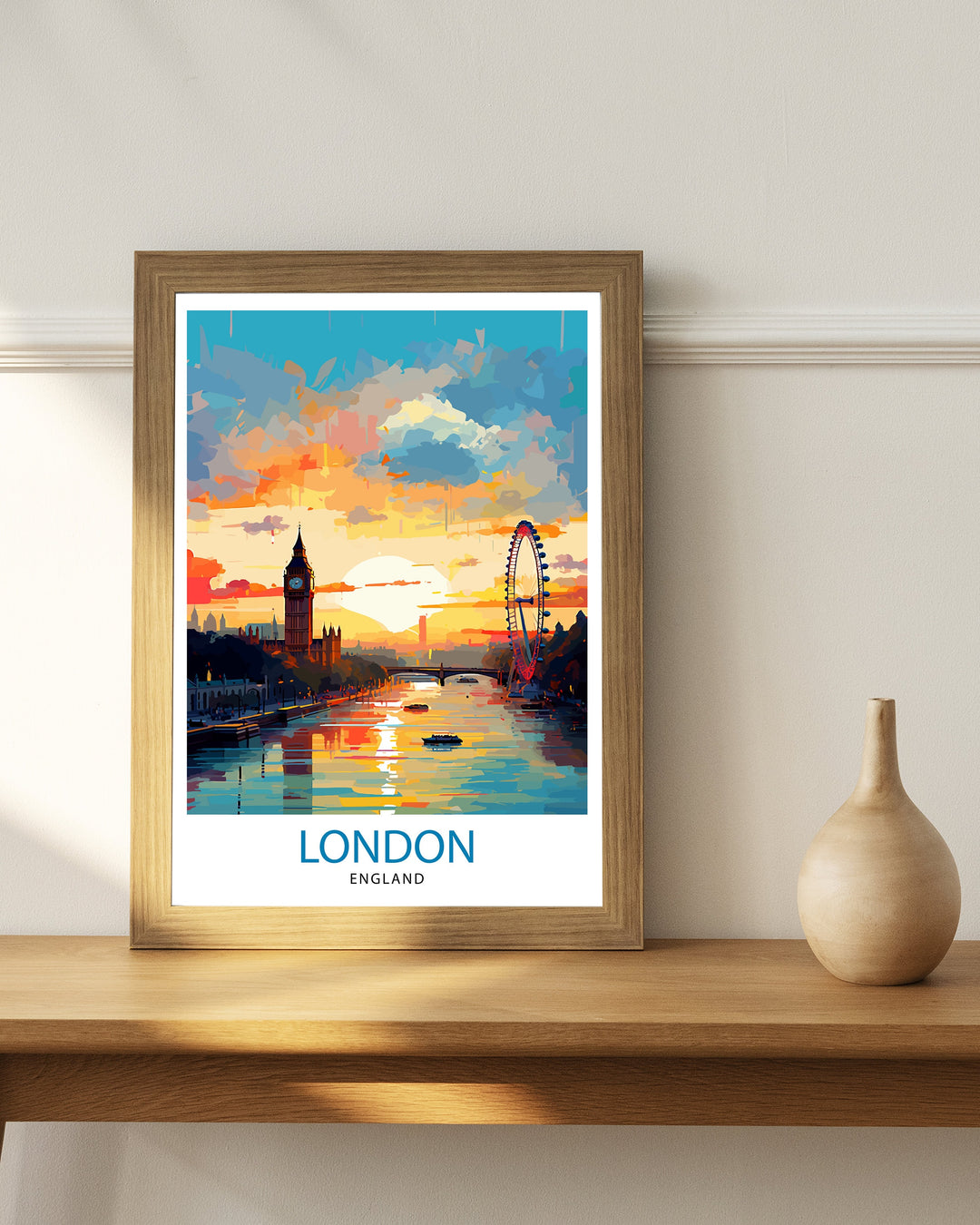 London Travel Poster London Wall Art London Home Decor London Illustration Travel Poster Gift For London UK Home Decor