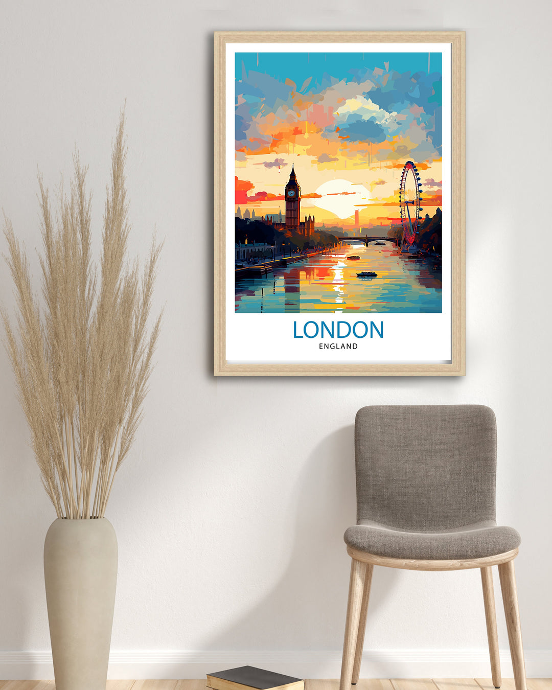 London Travel Poster London Wall Art London Home Decor London Illustration Travel Poster Gift For London UK Home Decor