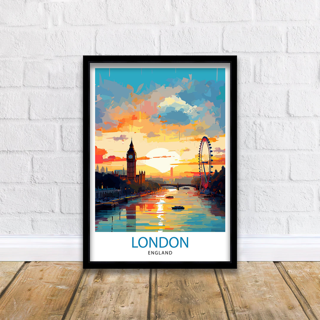 London Travel Poster London Wall Art London Home Decor London Illustration Travel Poster Gift For London UK Home Decor