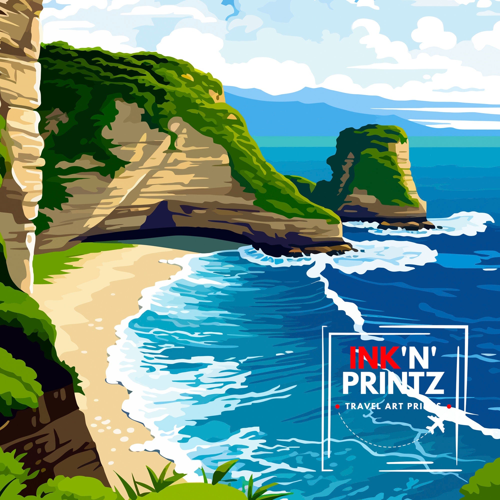 Penida Island Print Penida Wall Decor Penida Poster Penida Art Print Penida Wall Art Gift for Penida Travel Penida Home Decor
