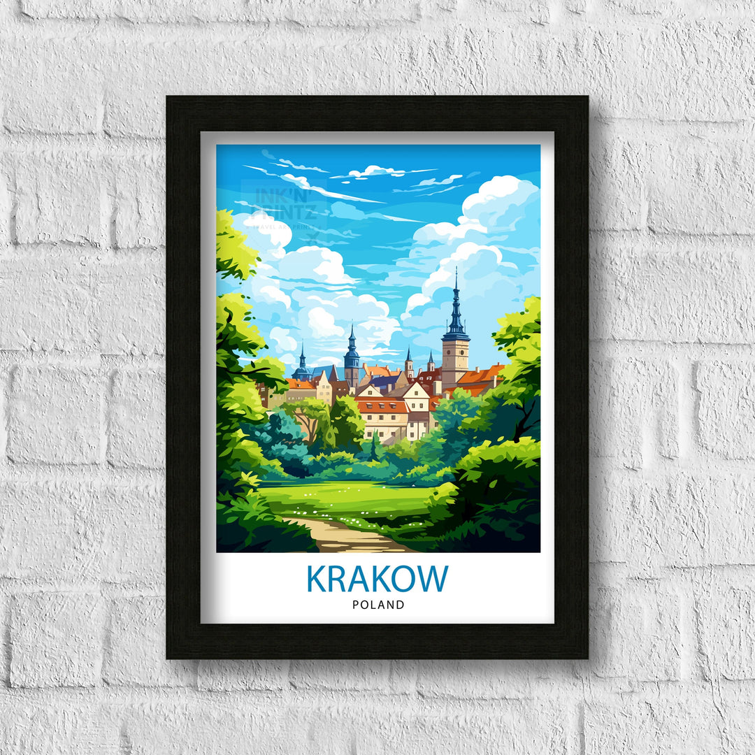 Krakow Poland Travel Print Krakow Wall Decor Krakow Poster Poland Travel Prints Krakow Art Print Krakow Illustration Krakow Wall Art