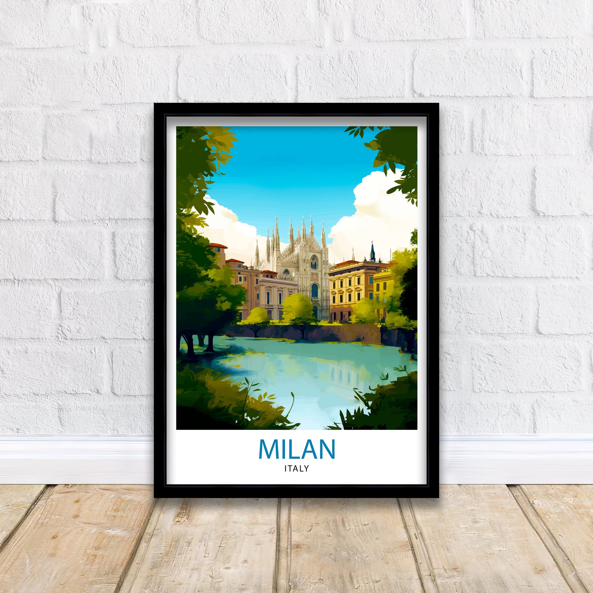 Milan Italy Travel Print Milan Wall Decor Milan Poster Italy Travel Prints Milan Art Print Milan Illustration Milan Wall Art Italy Print