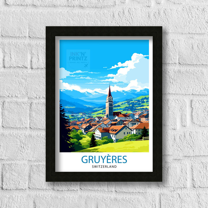 Gruyères Switzerland Travel Poster Gruyères