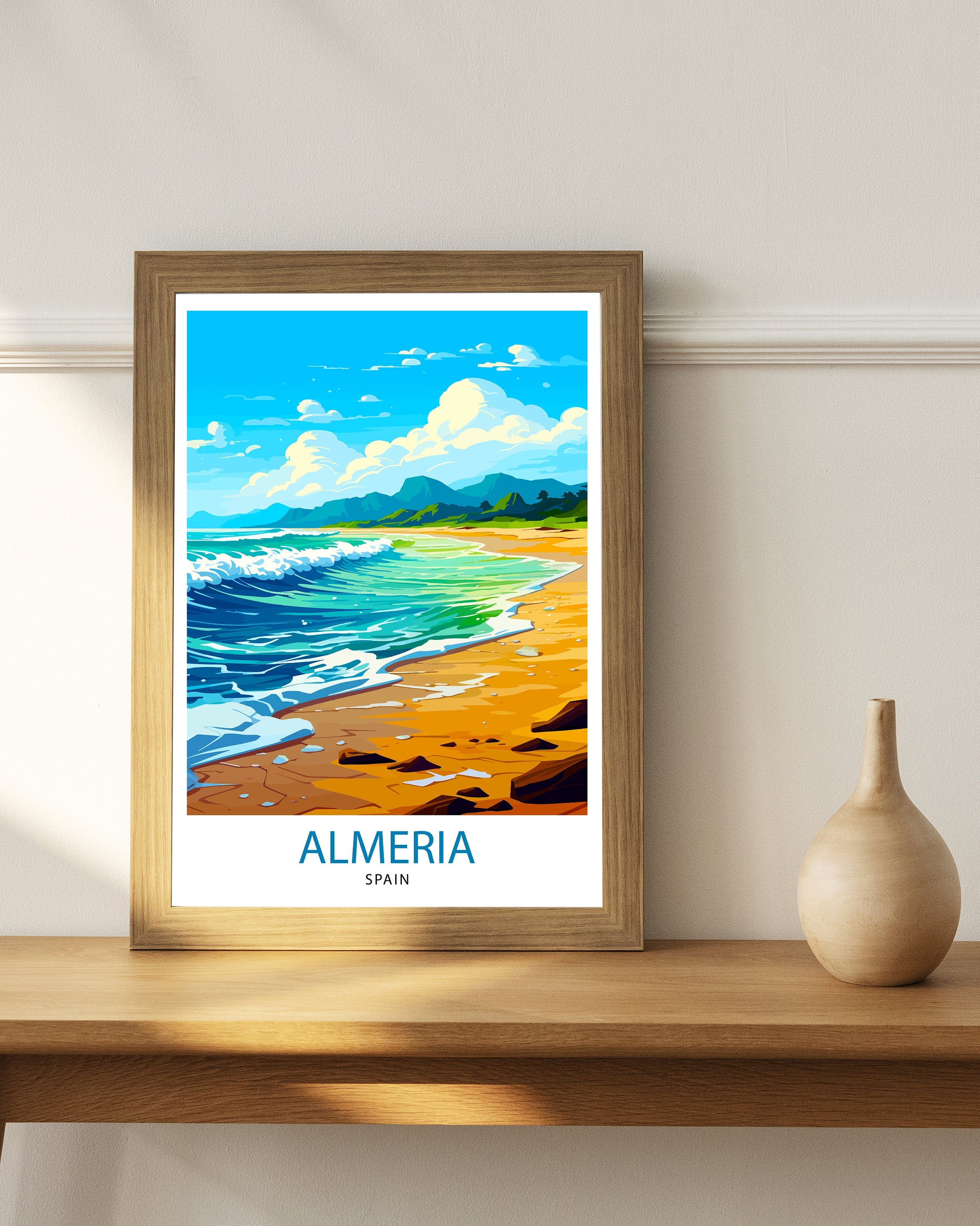 Almeria Spain Travel Print Almeria Wall Decor Almeria Poster Spain Travel Prints Almeria Art Print Almeria Illustration Almeria Wall Art