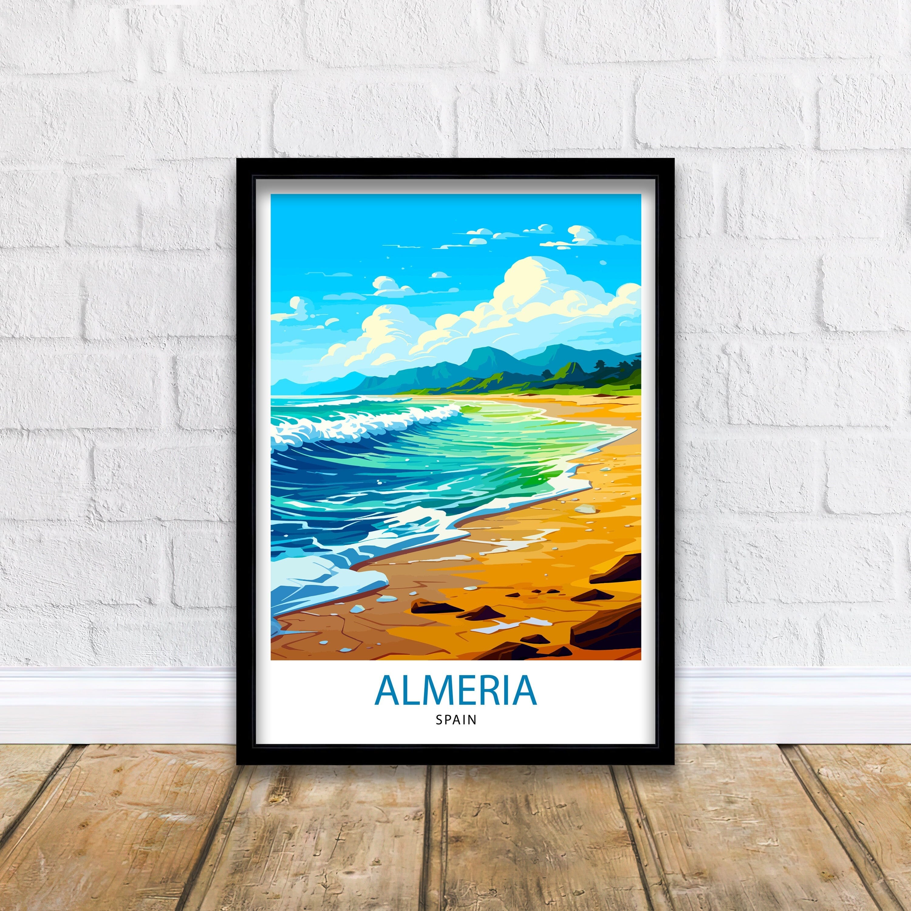 Almeria Spain Travel Print Almeria Wall Decor Almeria Poster Spain Travel Prints Almeria Art Print Almeria Illustration Almeria Wall Art
