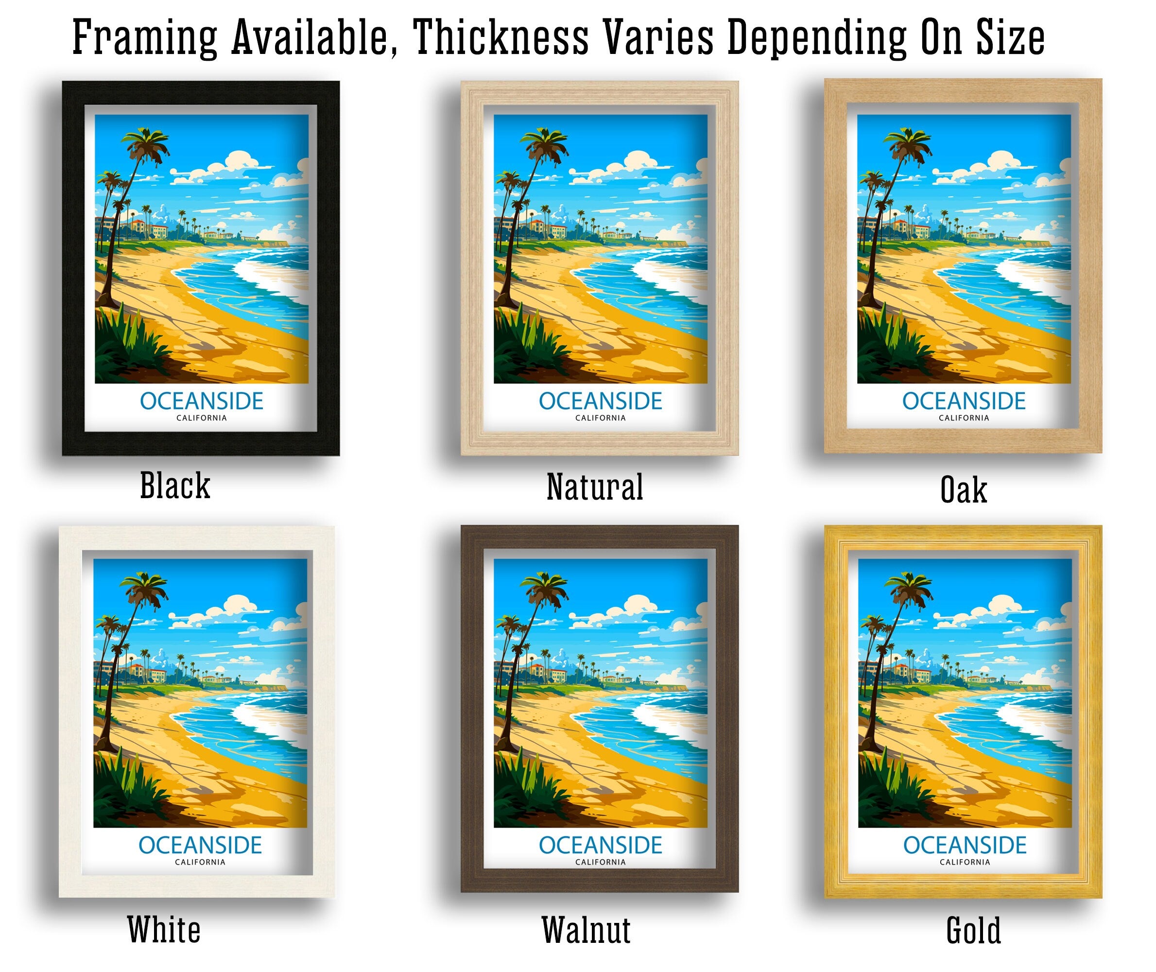 Oceanside California Travel Print Oceanside Wall Decor Oceanside Poster California Travel Prints Oceanside Art Print Oceanside Illustration