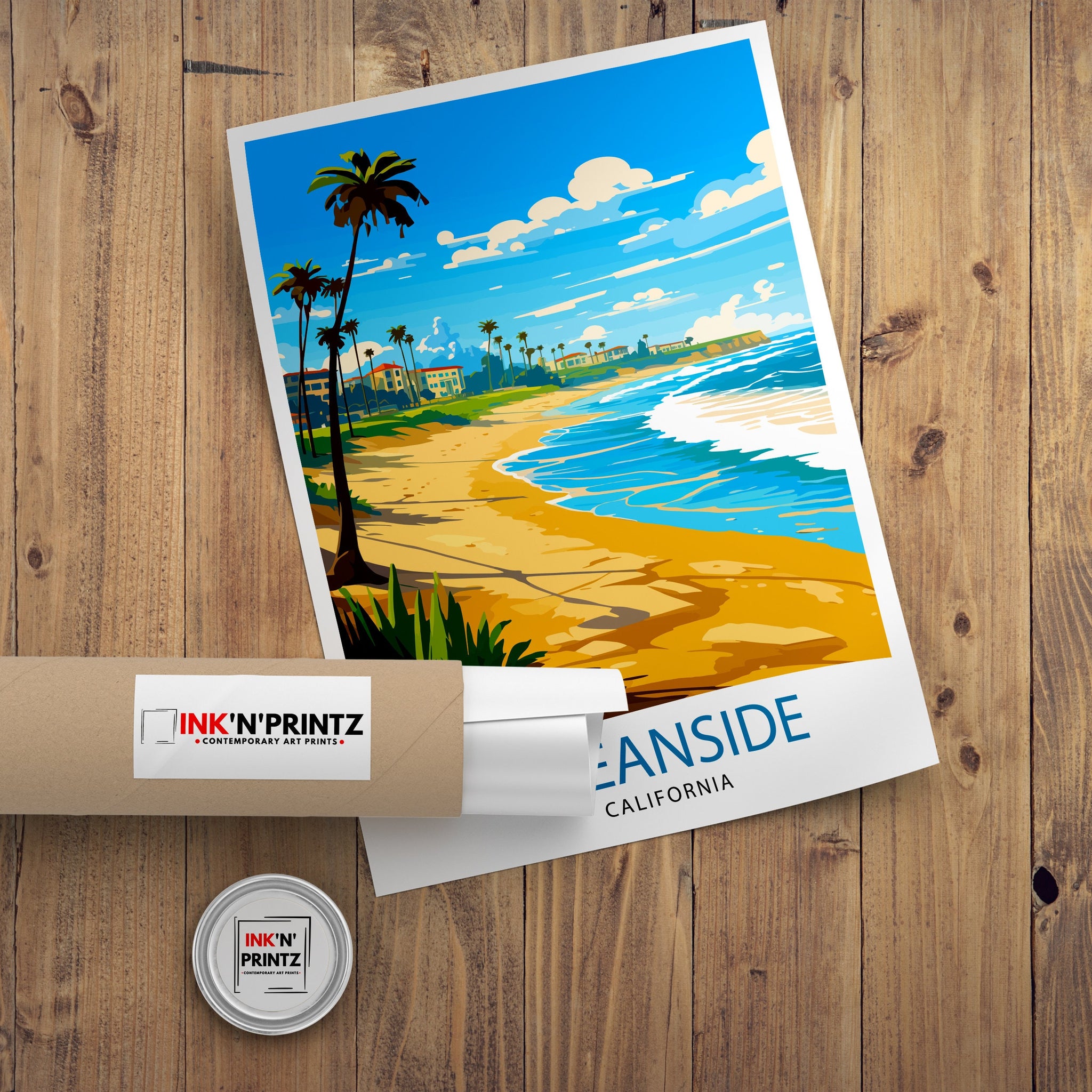 Oceanside California Travel Print Oceanside Wall Decor Oceanside Poster California Travel Prints Oceanside Art Print Oceanside Illustration