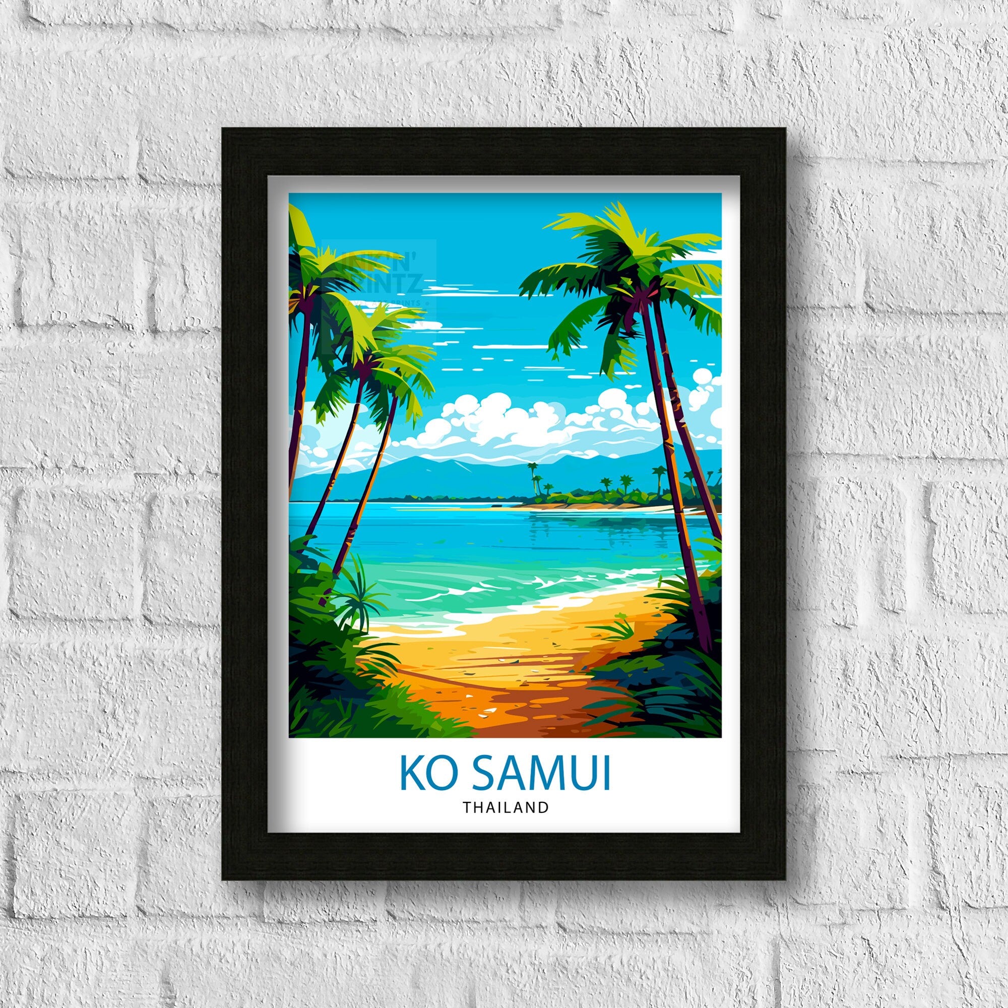 Ko Samui Thailand Travel Print Ko Samui Wall Decor Ko Samui Poster Thailand Travel Prints Ko Samui Art Print Ko Samui Illustration