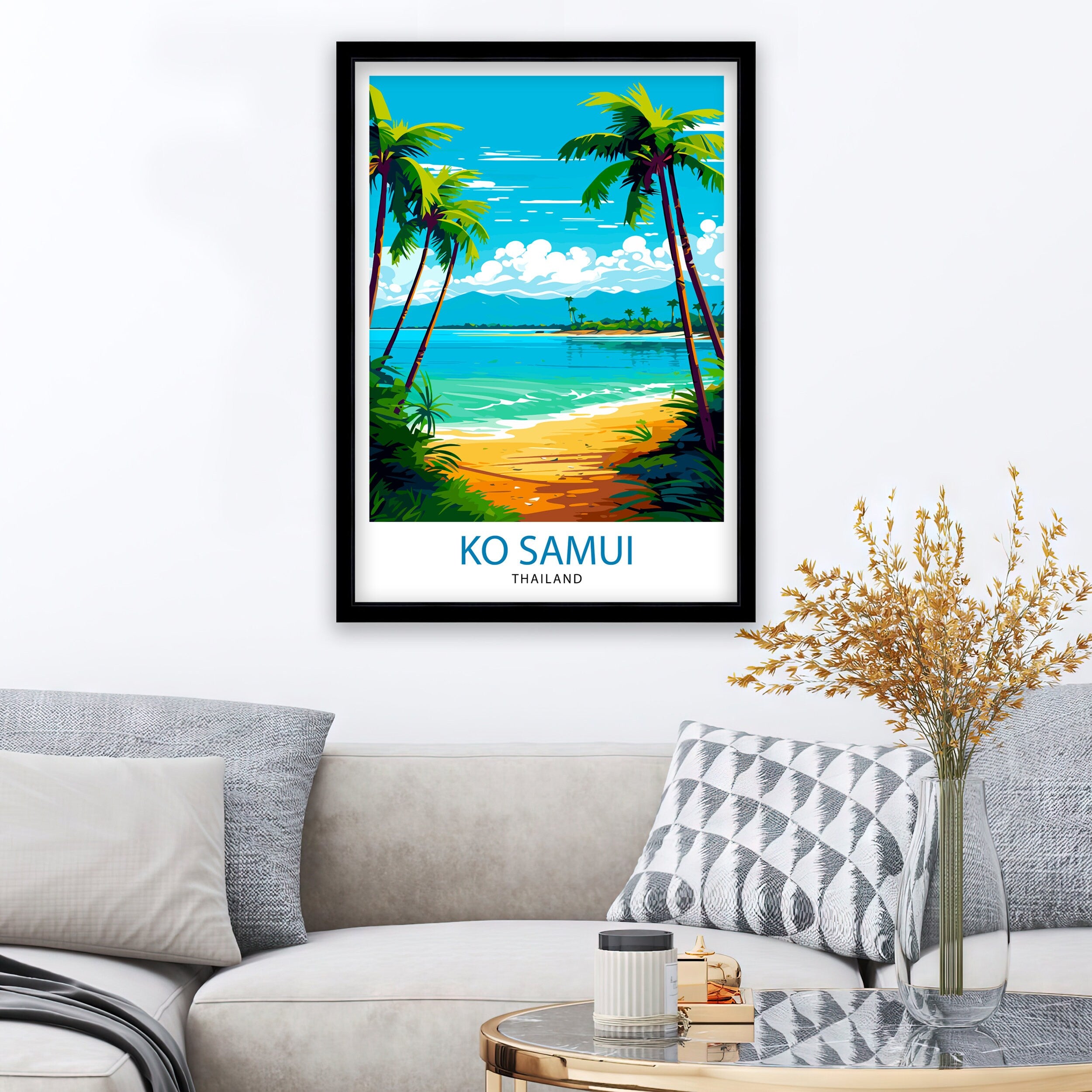 Ko Samui Thailand Travel Print Ko Samui Wall Decor Ko Samui Poster Thailand Travel Prints Ko Samui Art Print Ko Samui Illustration