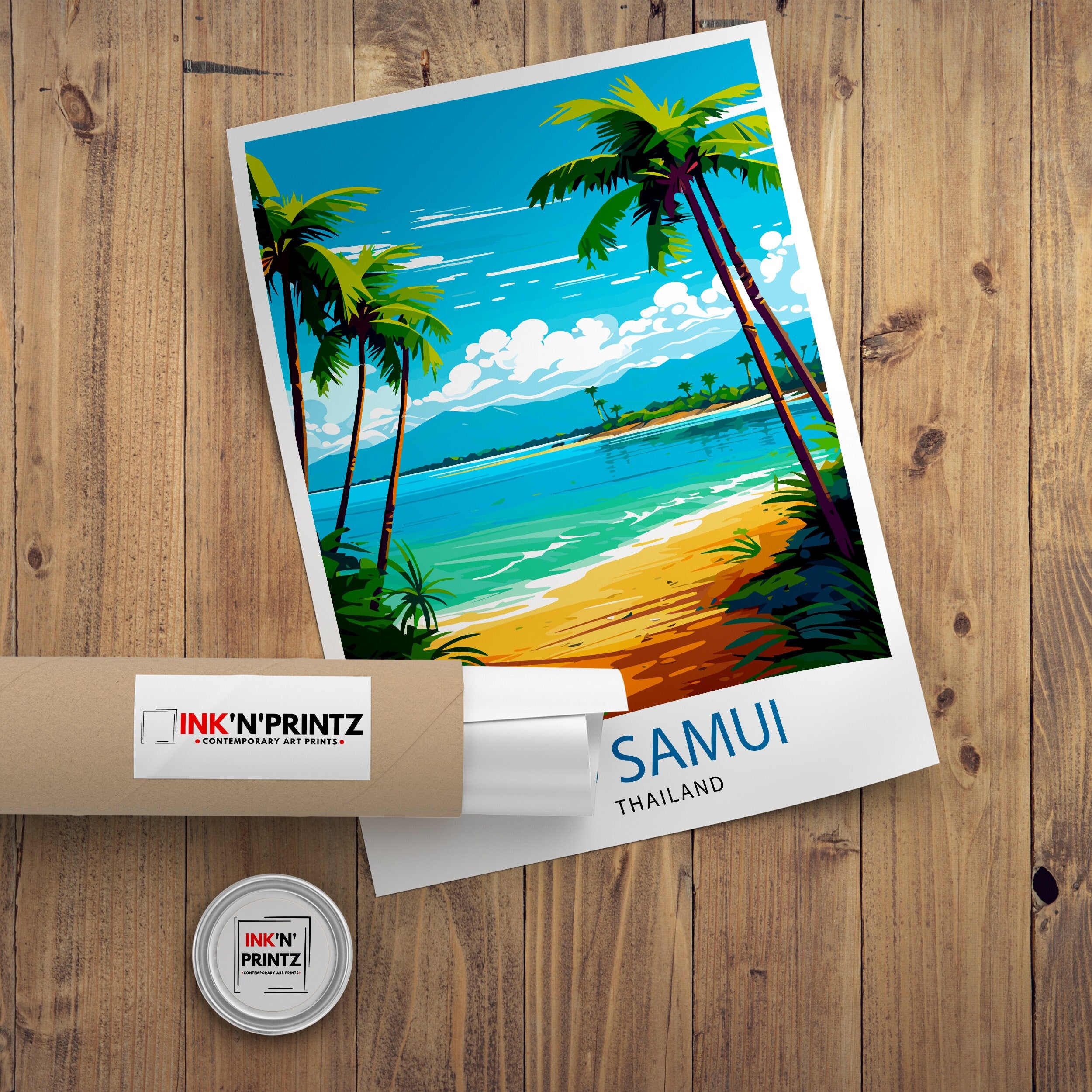 Ko Samui Thailand Travel Print Ko Samui Wall Decor Ko Samui Poster Thailand Travel Prints Ko Samui Art Print Ko Samui Illustration
