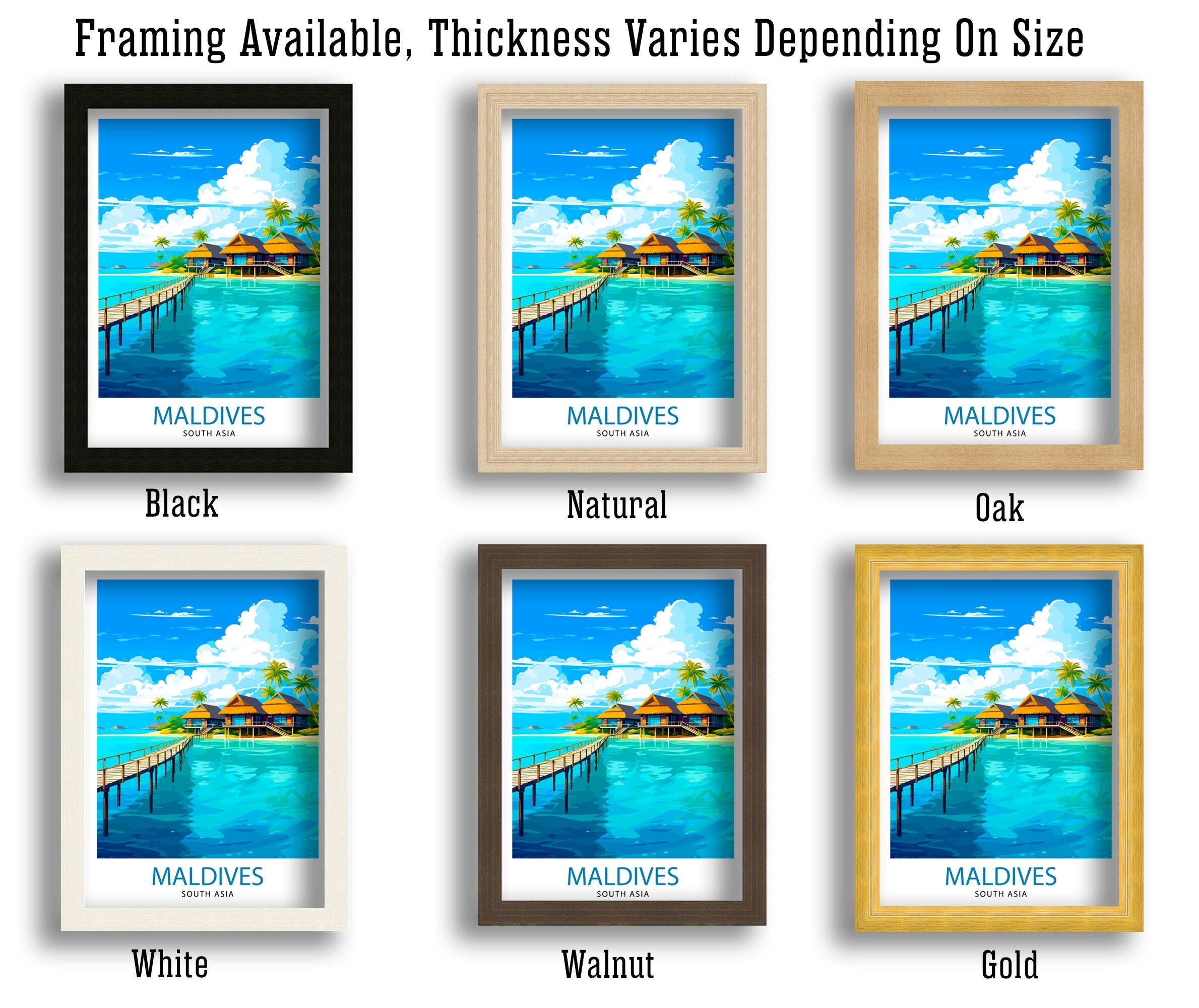 Maldives Travel Print Maldives Wall Decor Maldives Poster Tropical Travel Prints Maldives Art Print Maldives Illustration Maldives Wall Art
