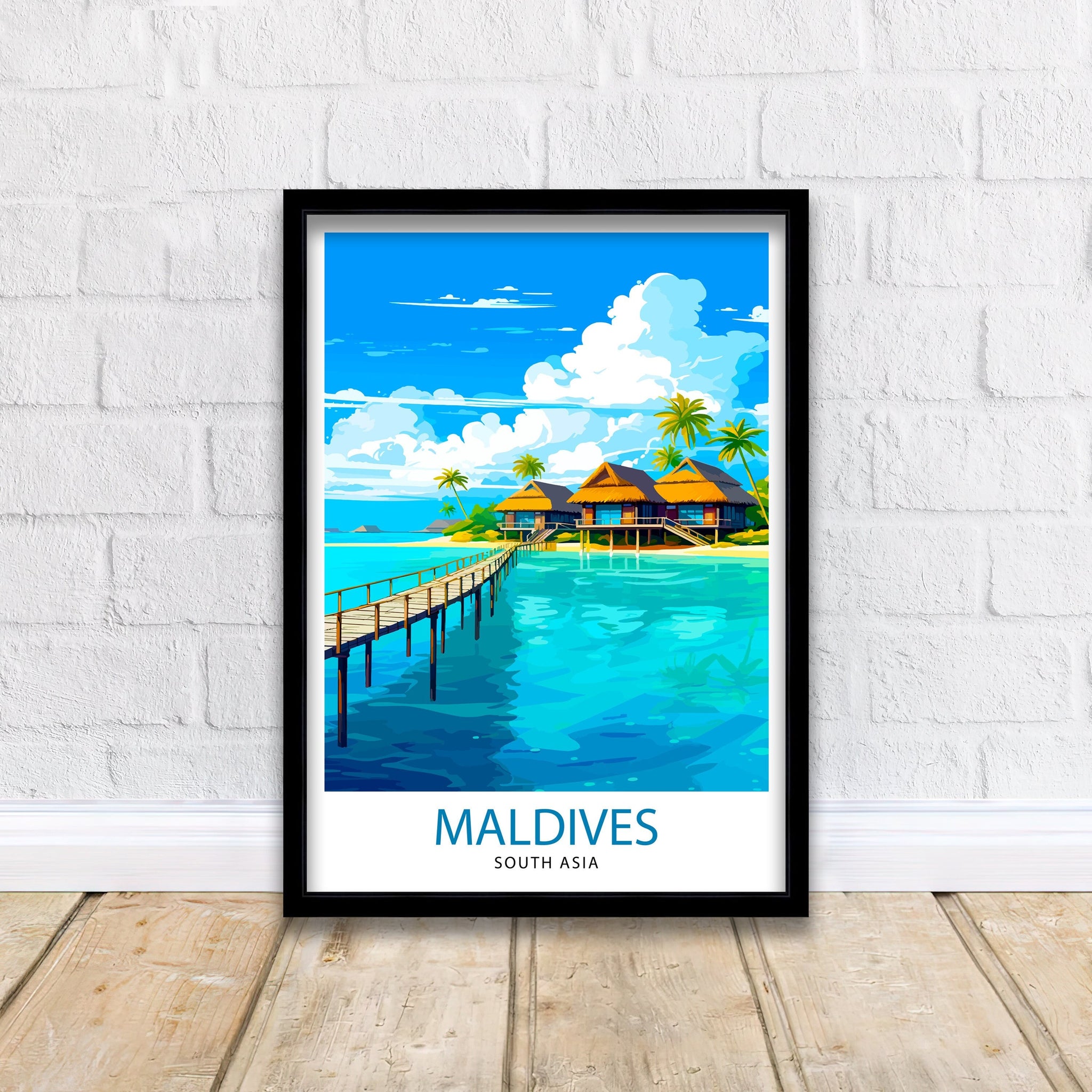 Maldives Travel Print Maldives Wall Decor Maldives Poster Tropical Travel Prints Maldives Art Print Maldives Illustration Maldives Wall Art