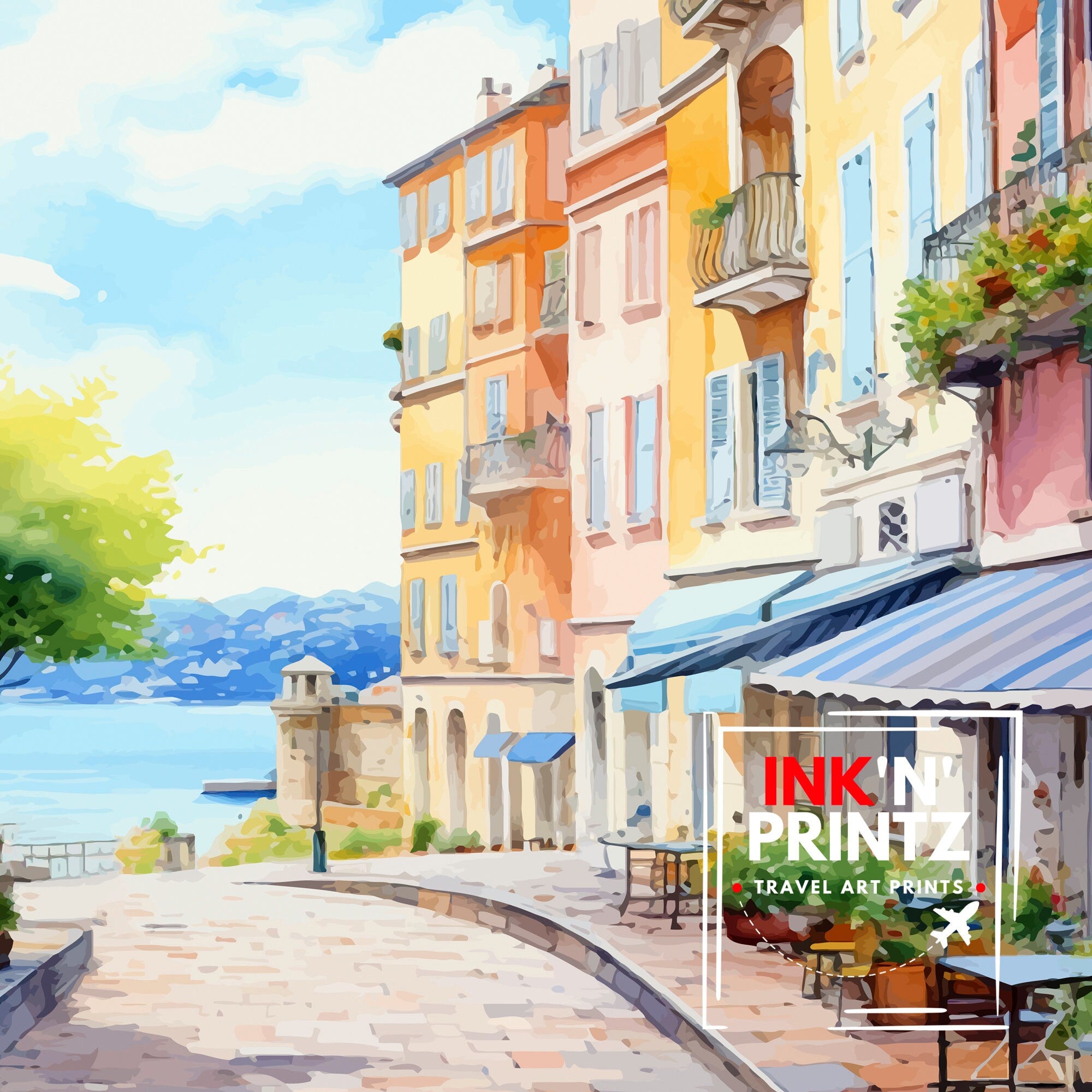 Nice France Travel Print Nice Wall Art Nice Poster French Riviera Decor Nice Art Print Nice Illustration Nice Wall Decor France Print Nice