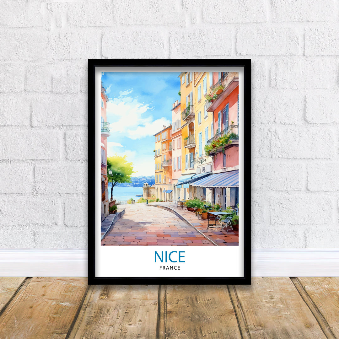 Nice France Travel Poster Nice Wall Art Nice Poster French Riviera Decor Nice Art Poster Nice Illustration Nice