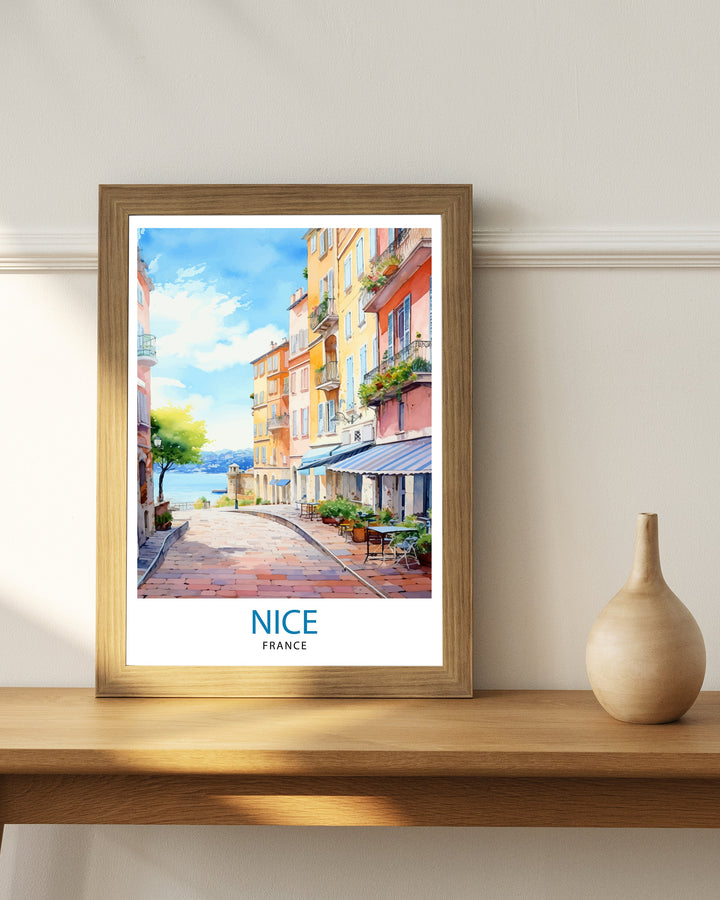 Nice France Travel Poster Nice Wall Art Nice Poster French Riviera Decor Nice Art Poster Nice Illustration Nice