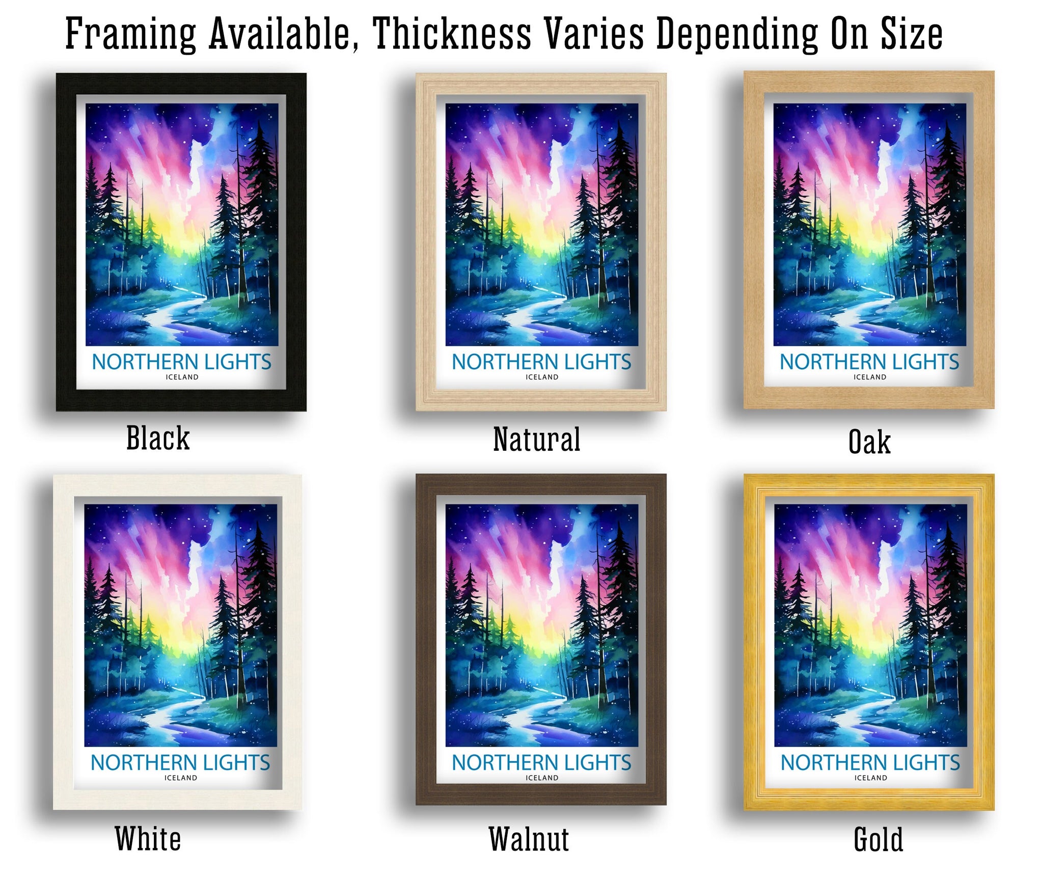 Northern Lights Aurora Borealis Travel Print Celestial Wall Decor Night Sky Poster Aurora Borealis Travel Prints Northern Lights Art Print