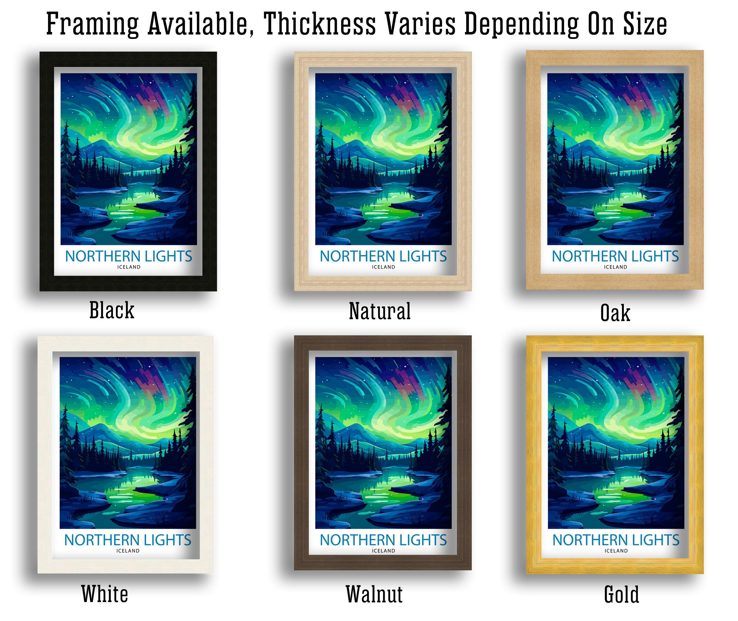 Northern Lights Aurora Borealis Travel Print Celestial Wall Decor Night Sky Poster Aurora Borealis Travel Prints Northern Lights Art Print