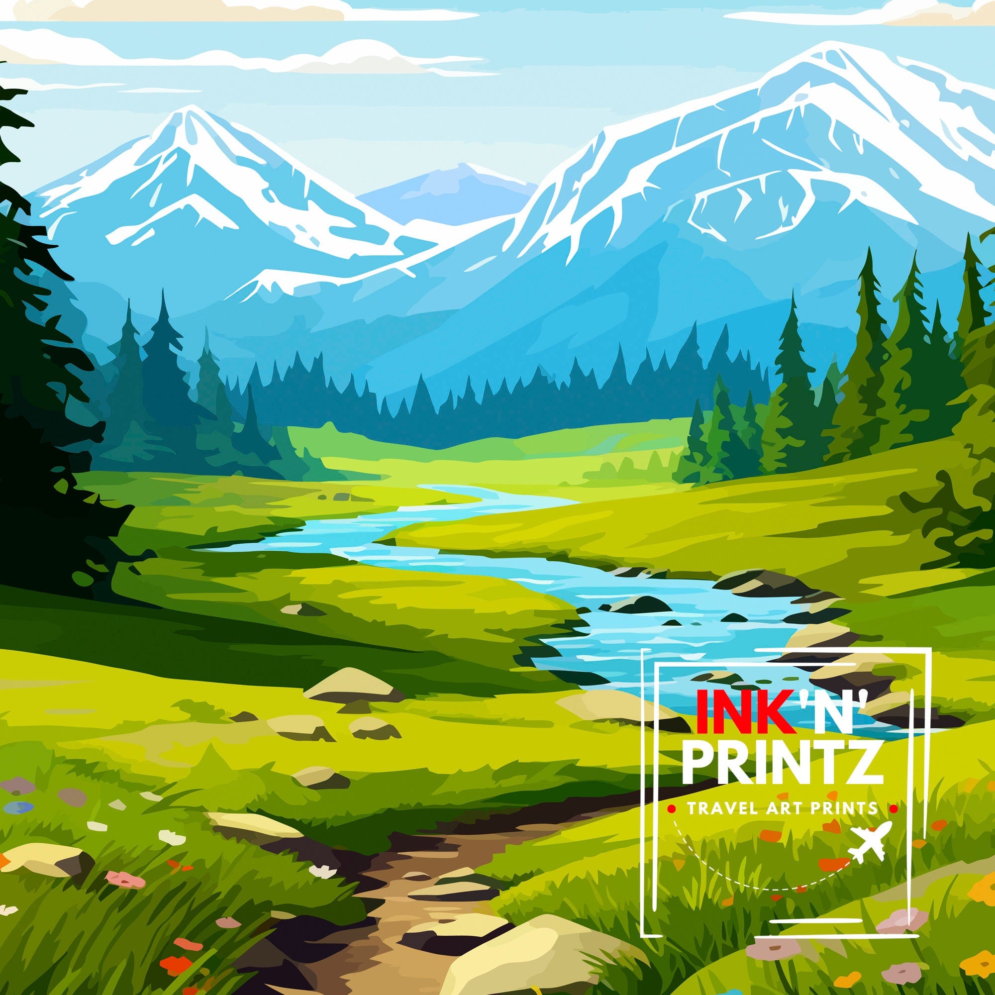 Olympic National Park Travel Poster – Washington Wall Art