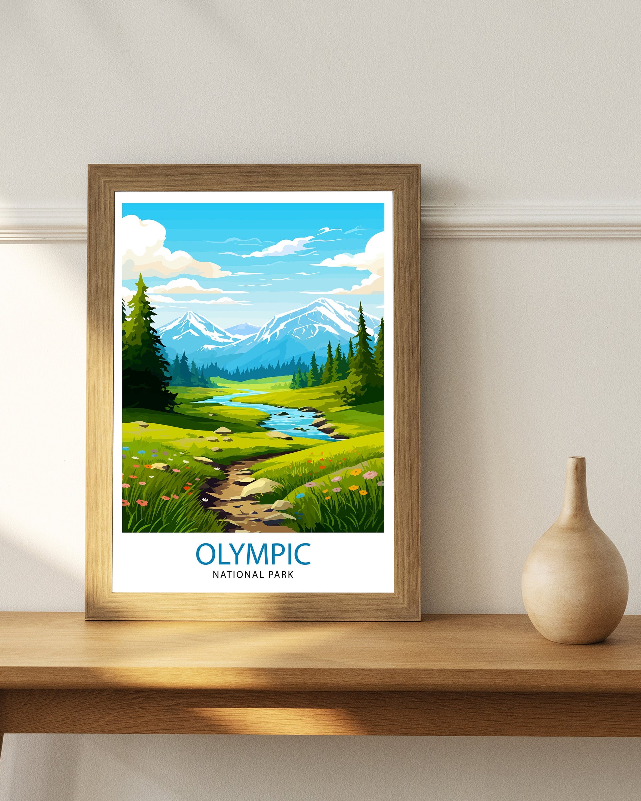 Olympic National Park Travel Poster – Washington Wall Art