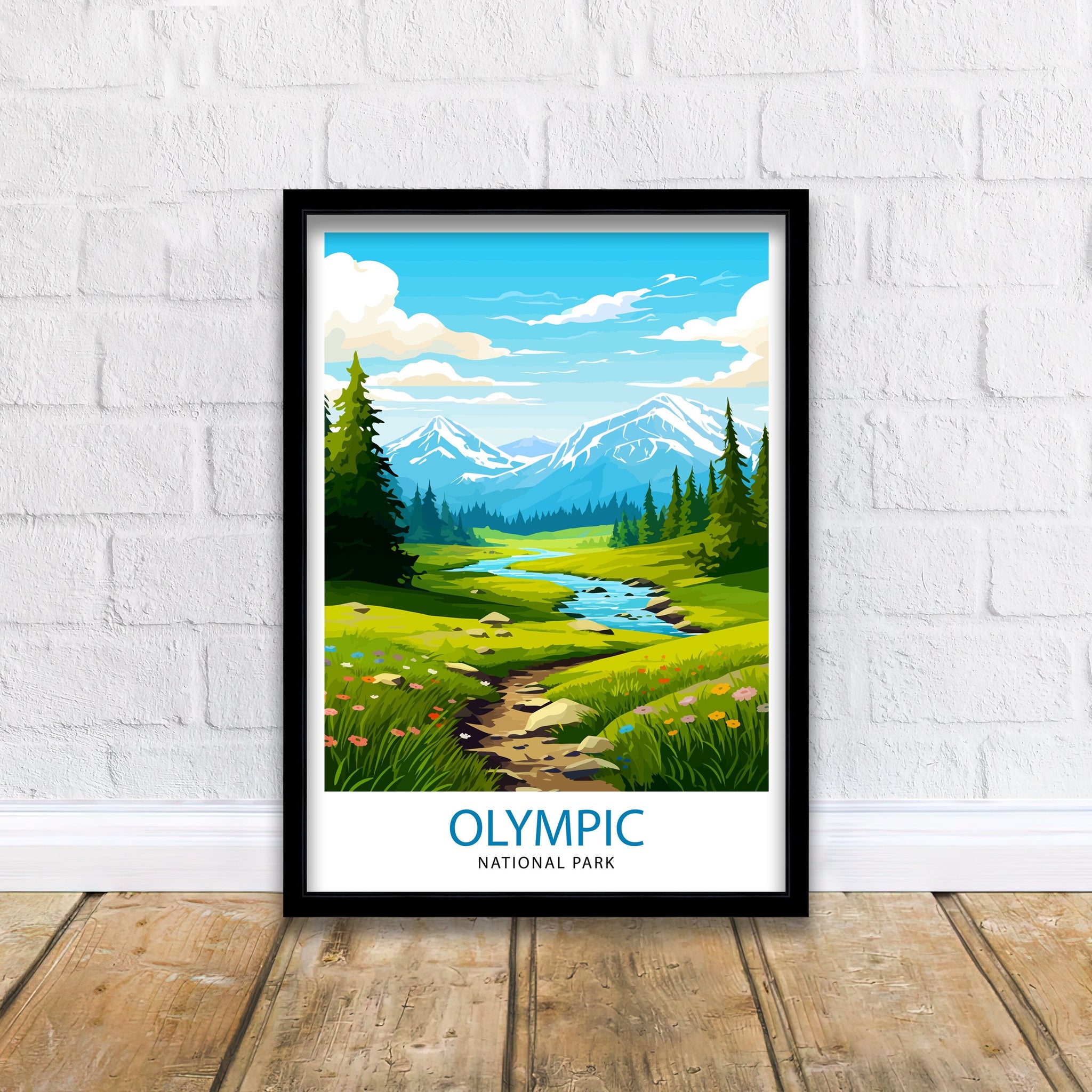 Olympic National Park Travel Poster – Washington Wall Art