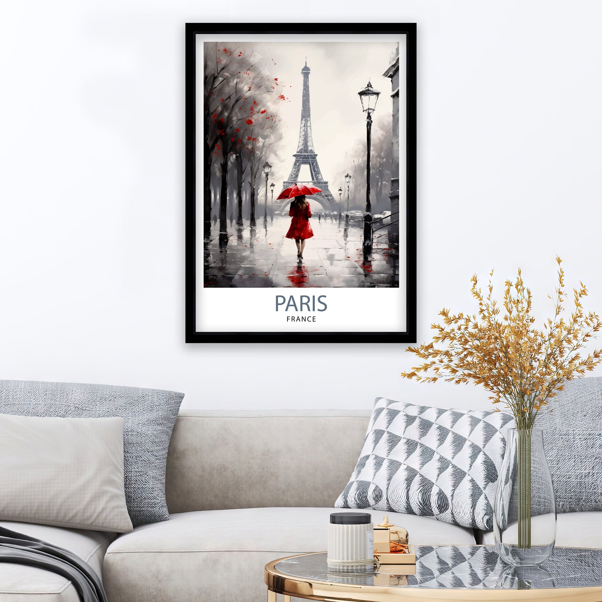 Paris France Travel Print Paris Wall Art Eiffel Tower Art France Travel Poster Paris Home Decor French Illustration Parisian Art Print
