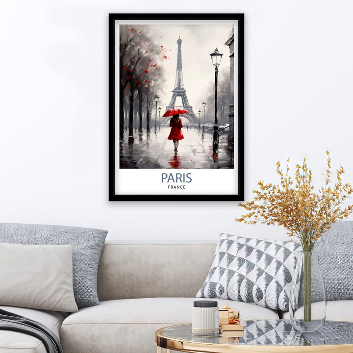 Paris France Travel Poster Paris Wall Art Eiffel Tower Art France Travel Poster Paris Home Decor French Illustration Parisian Art Poster