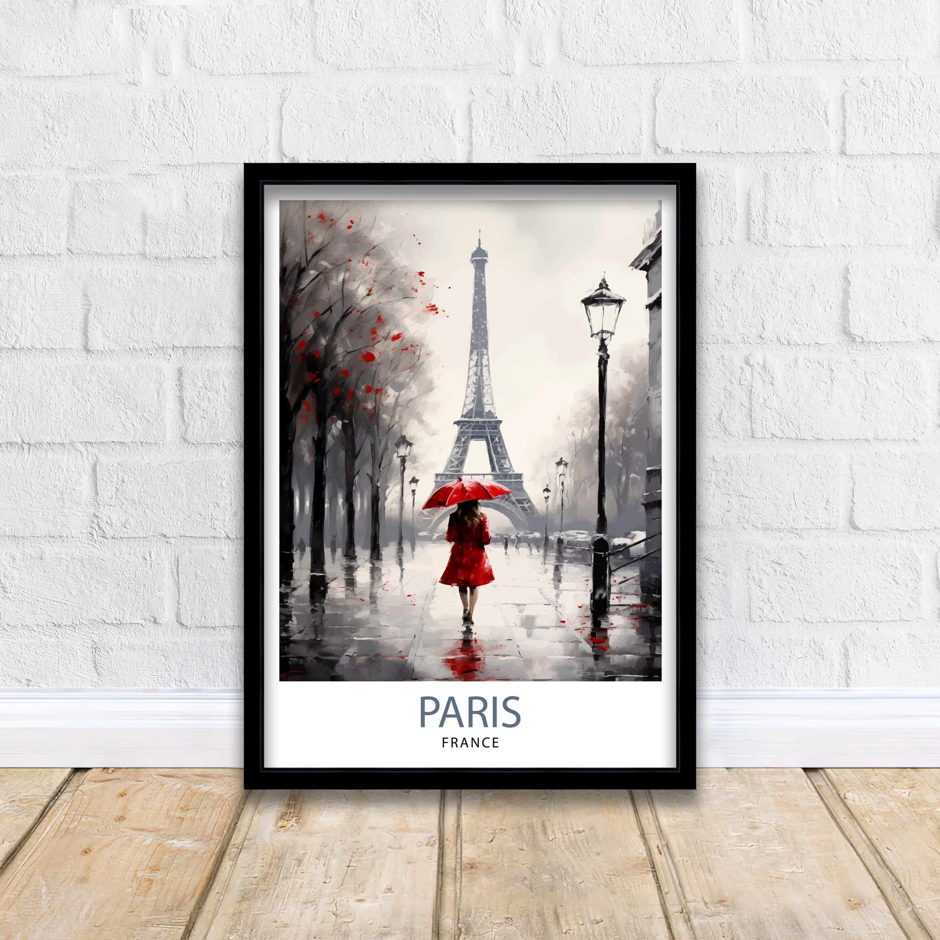 Paris France Travel Print Paris Wall Art Eiffel Tower Art France Travel Poster Paris Home Decor French Illustration Parisian Art Print