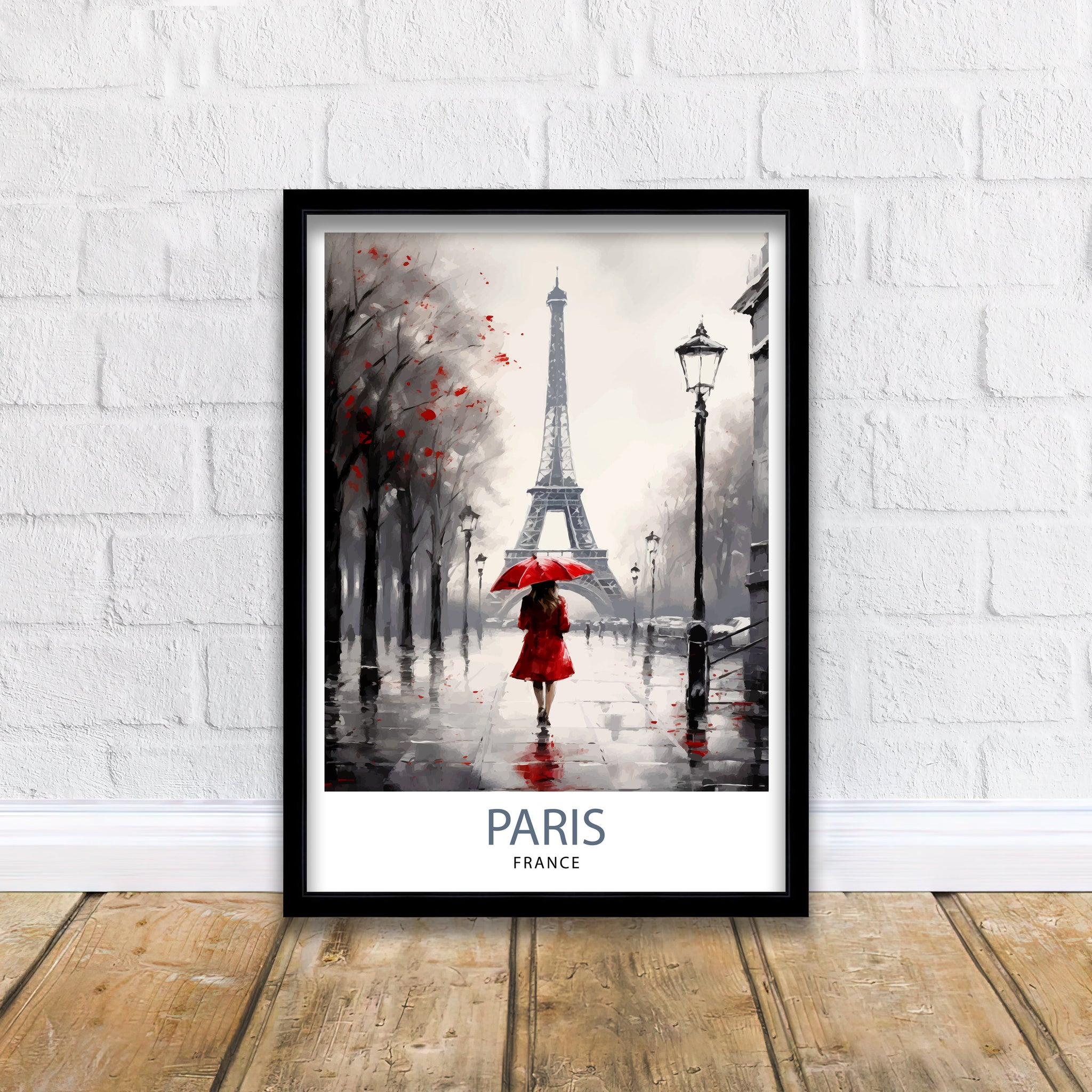 Paris France Travel Print Paris Wall Art Eiffel Tower Art France Travel Poster Paris Home Decor French Illustration Parisian Art Print