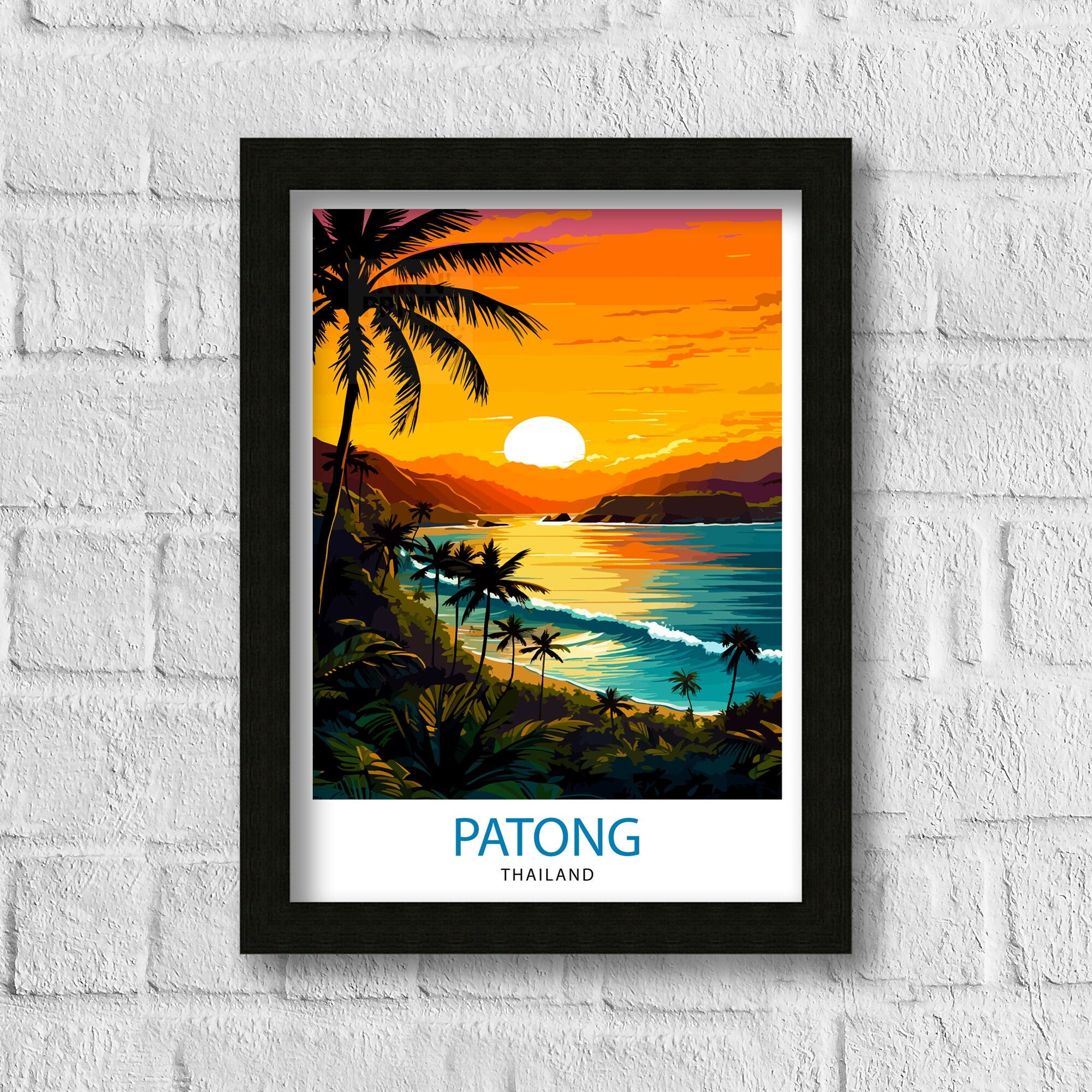 Patong Beach Thailand Travel Print Patong Wall Decor Patong Poster Thailand Travel Prints Patong Art Print Patong Illustration Patong Wall