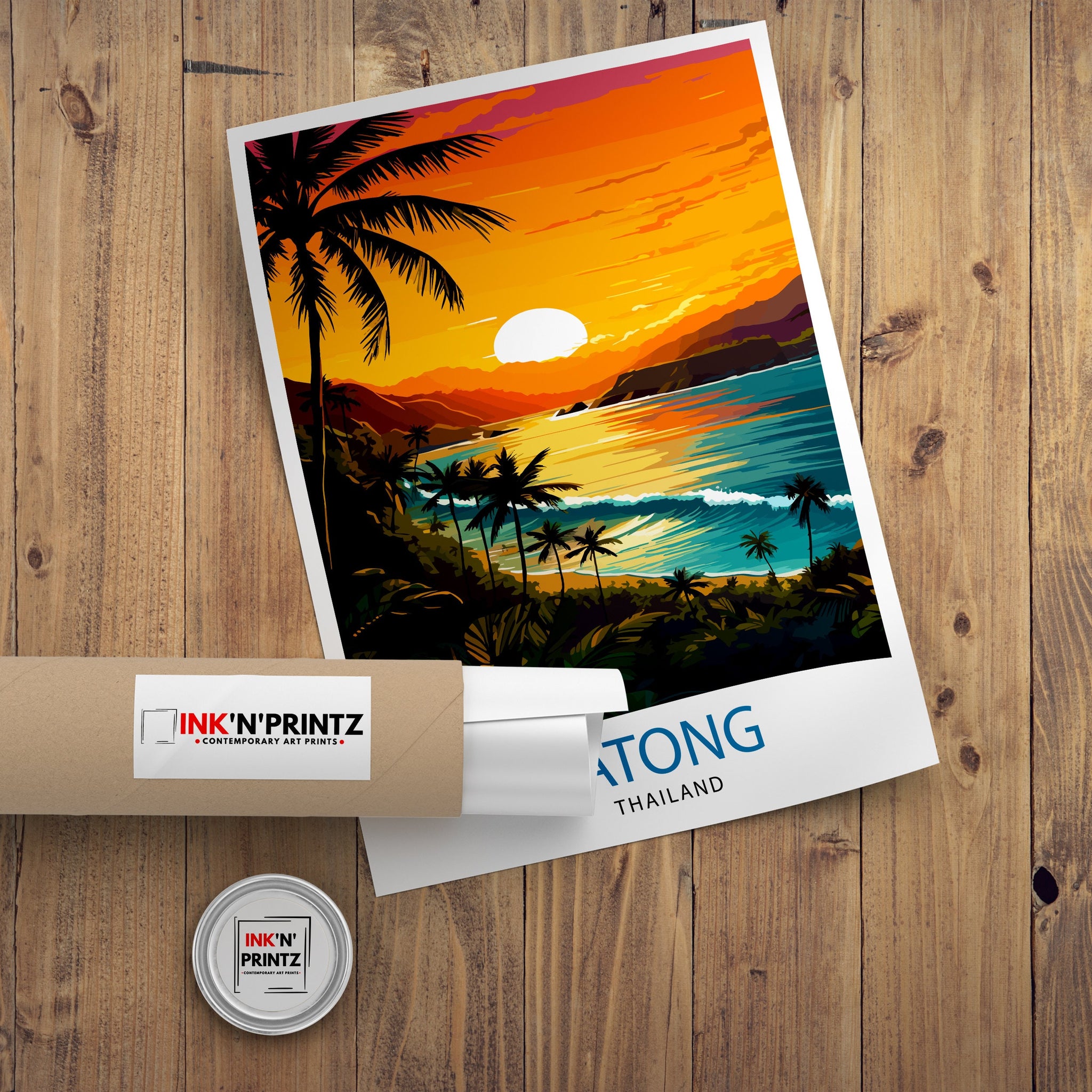 Patong Beach Thailand Travel Print Patong Wall Decor Patong Poster Thailand Travel Prints Patong Art Print Patong Illustration Patong Wall