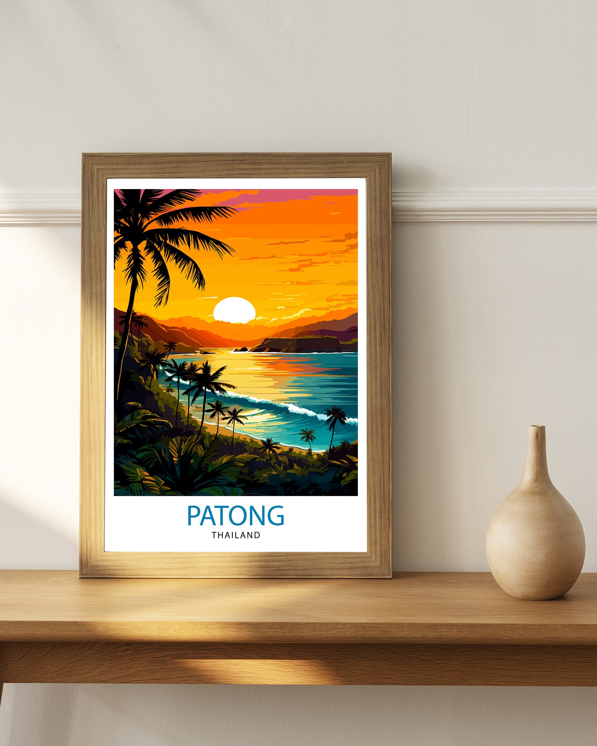 Patong Beach Thailand Travel Print Patong Wall Decor Patong Poster Thailand Travel Prints Patong Art Print Patong Illustration Patong Wall