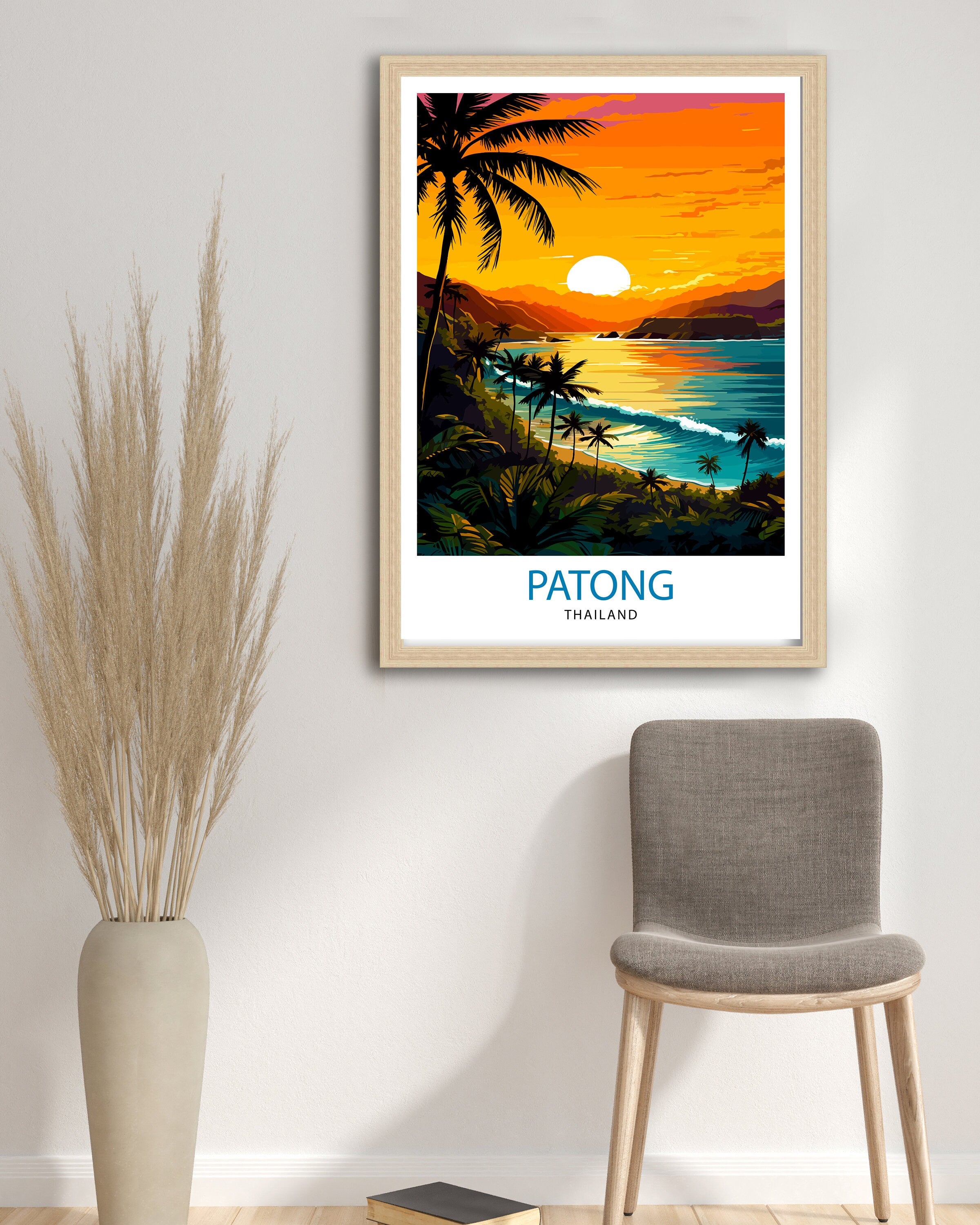 Patong Beach Thailand Travel Print Patong Wall Decor Patong Poster Thailand Travel Prints Patong Art Print Patong Illustration Patong Wall