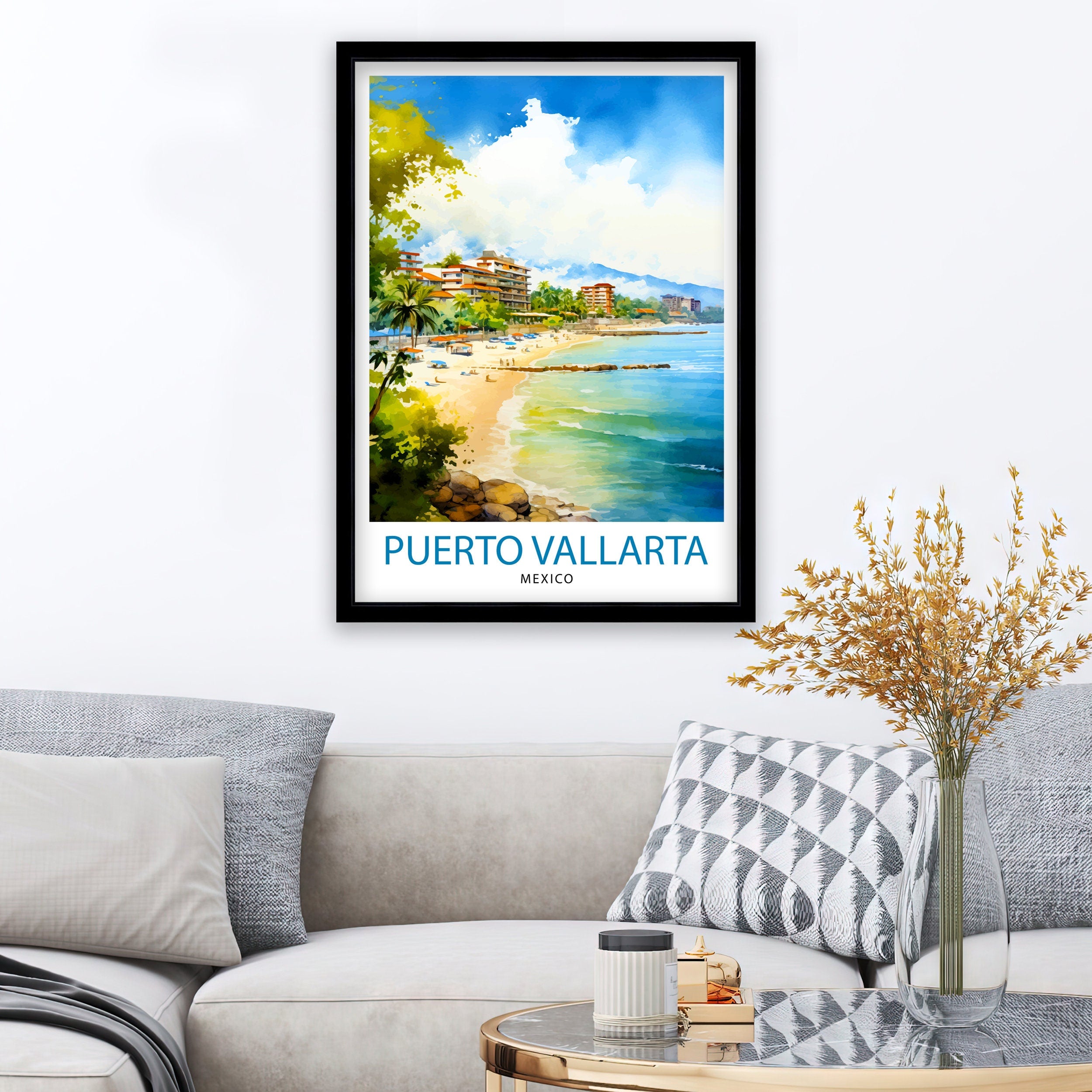 Puerto Vallarta Mexico Travel Print Puerto Vallarta Wall Decor Puerto Vallarta Poster Mexico Travel Prints Puerto Vallarta Art Print