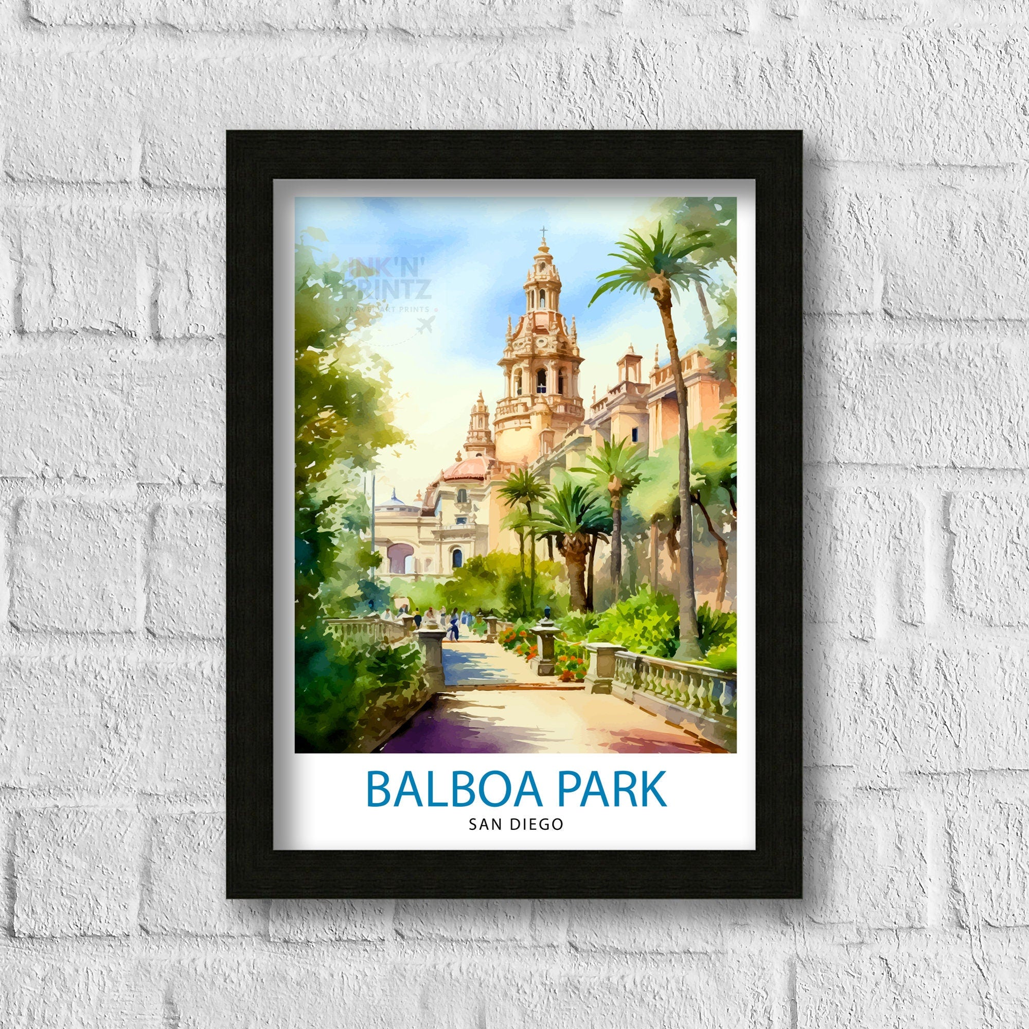 Balboa Park California Travel Print| Balboa Park Wall Art California Home Decor Balboa Park Illustration Travel Poster Gift