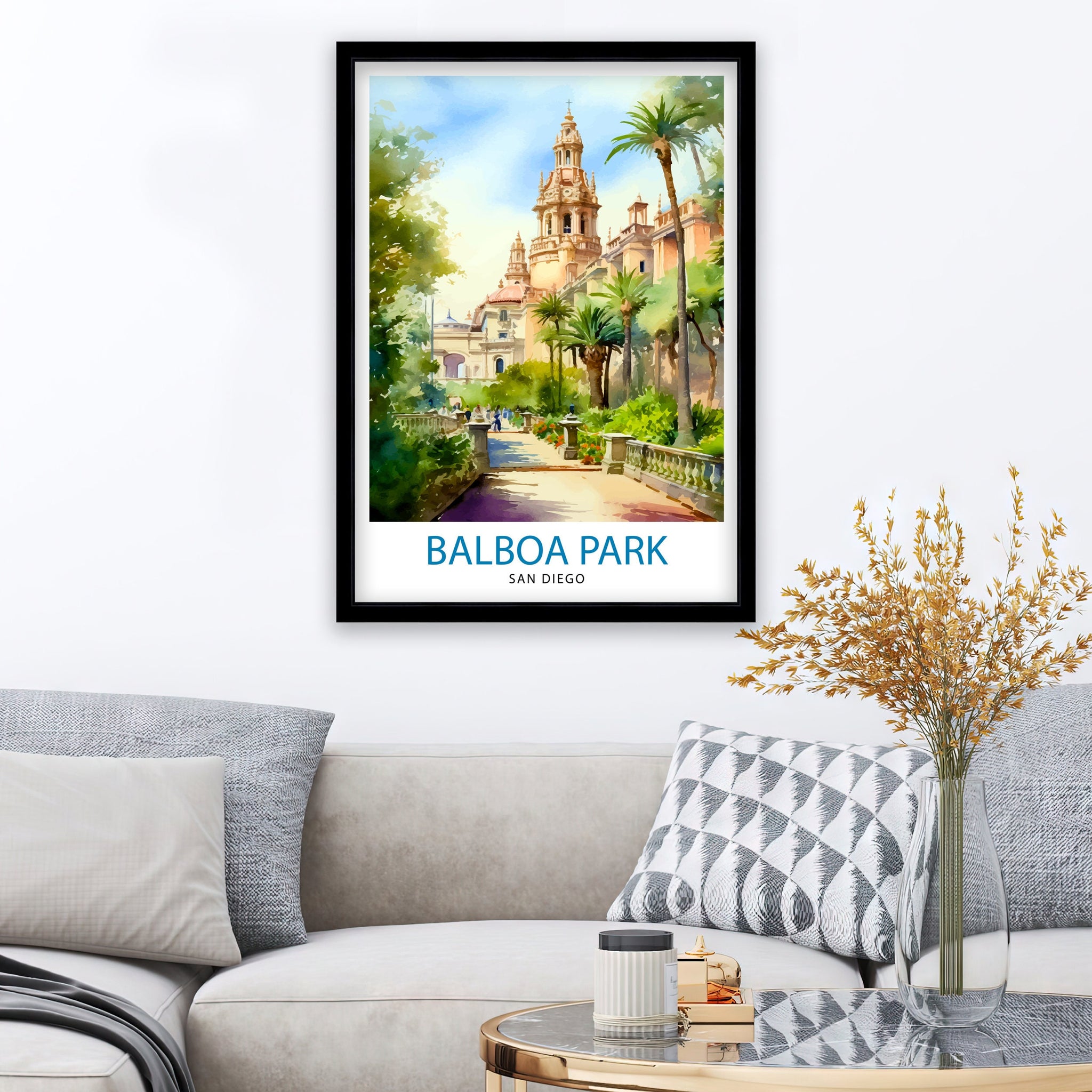 Balboa Park California Travel Print| Balboa Park Wall Art California Home Decor Balboa Park Illustration Travel Poster Gift