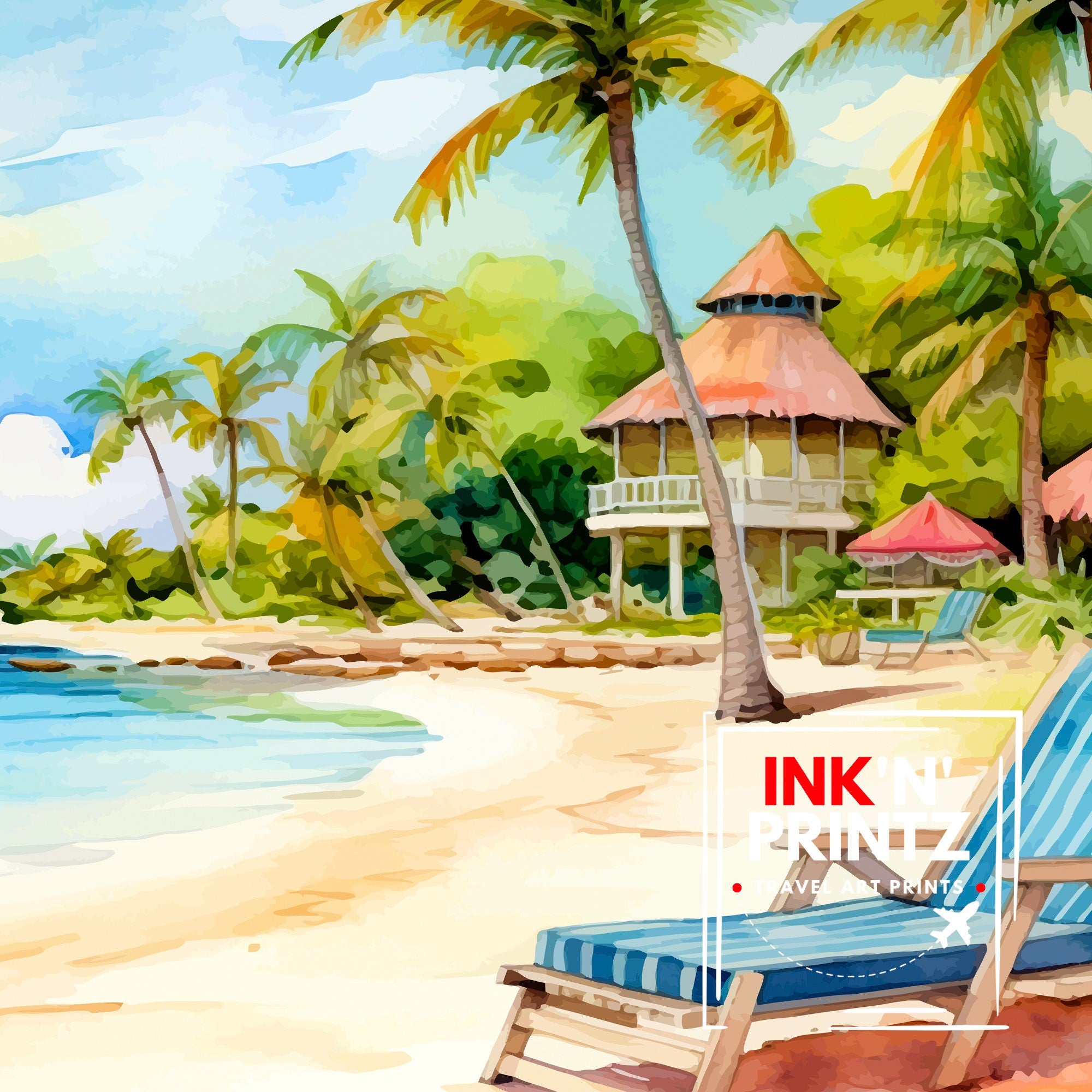 Cancun Mexico Travel Print Cancun Wall Decor Cancun Home Living Decor Cancun Illustration Travel Poster Gift for Cancun Mexico Home Decor