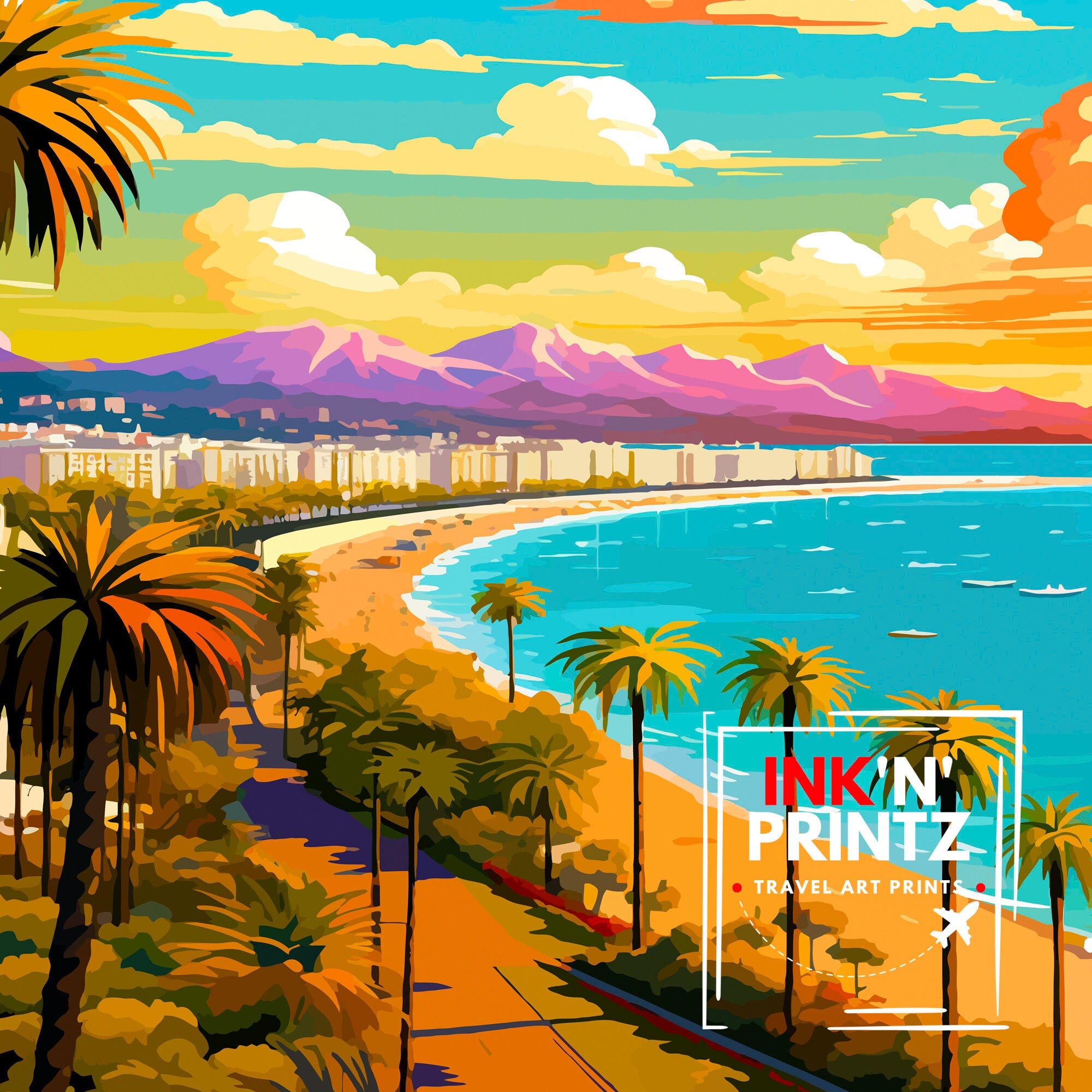 Cannes France Travel Print: French Riviera Wall Art