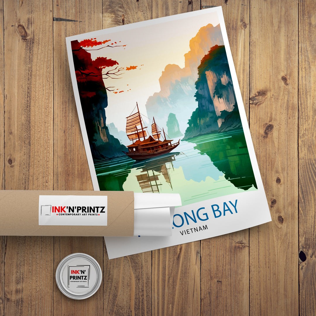 Ha Long Bay Vietnam Travel Print Ha Long Wall Decor Ha Long Poster Vietnam Travel Prints Ha Long Art Print Ha Long Illustration Ha Long Wall