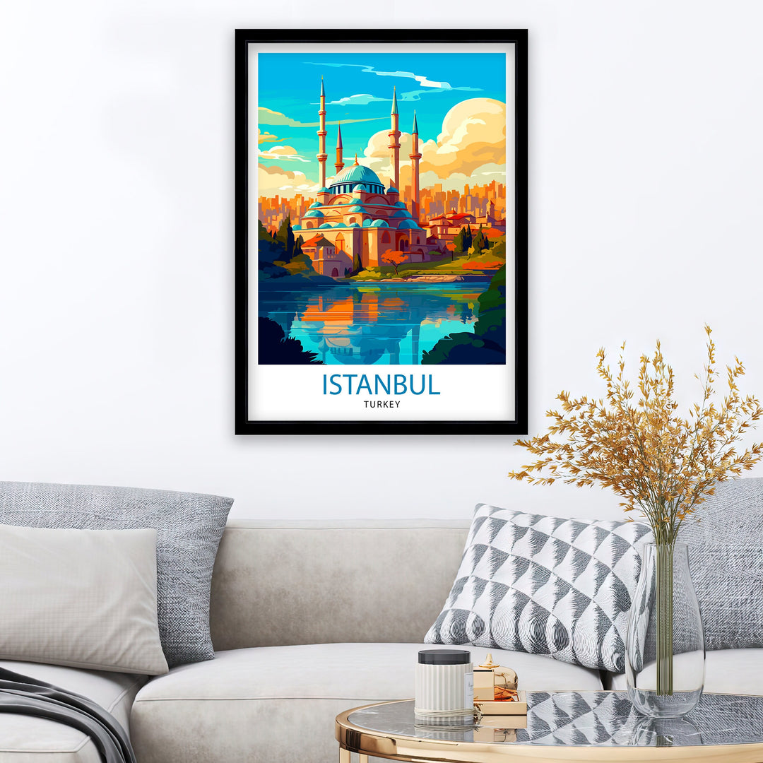 Istanbul Turkey Travel Poster Istanbul Wall Art Turkey Illustration Istanbul Travel Poster Turkey Home Decor Gift for Travelers