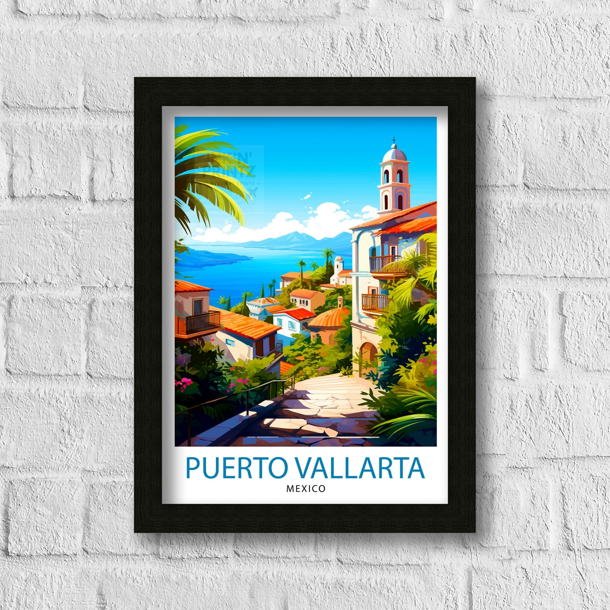 Puerto Vallarta Mexico Travel Print Puerto Vallarta Wall Decor Puerto Vallarta Poster Mexico Travel Prints Puerto Vallarta Art Print