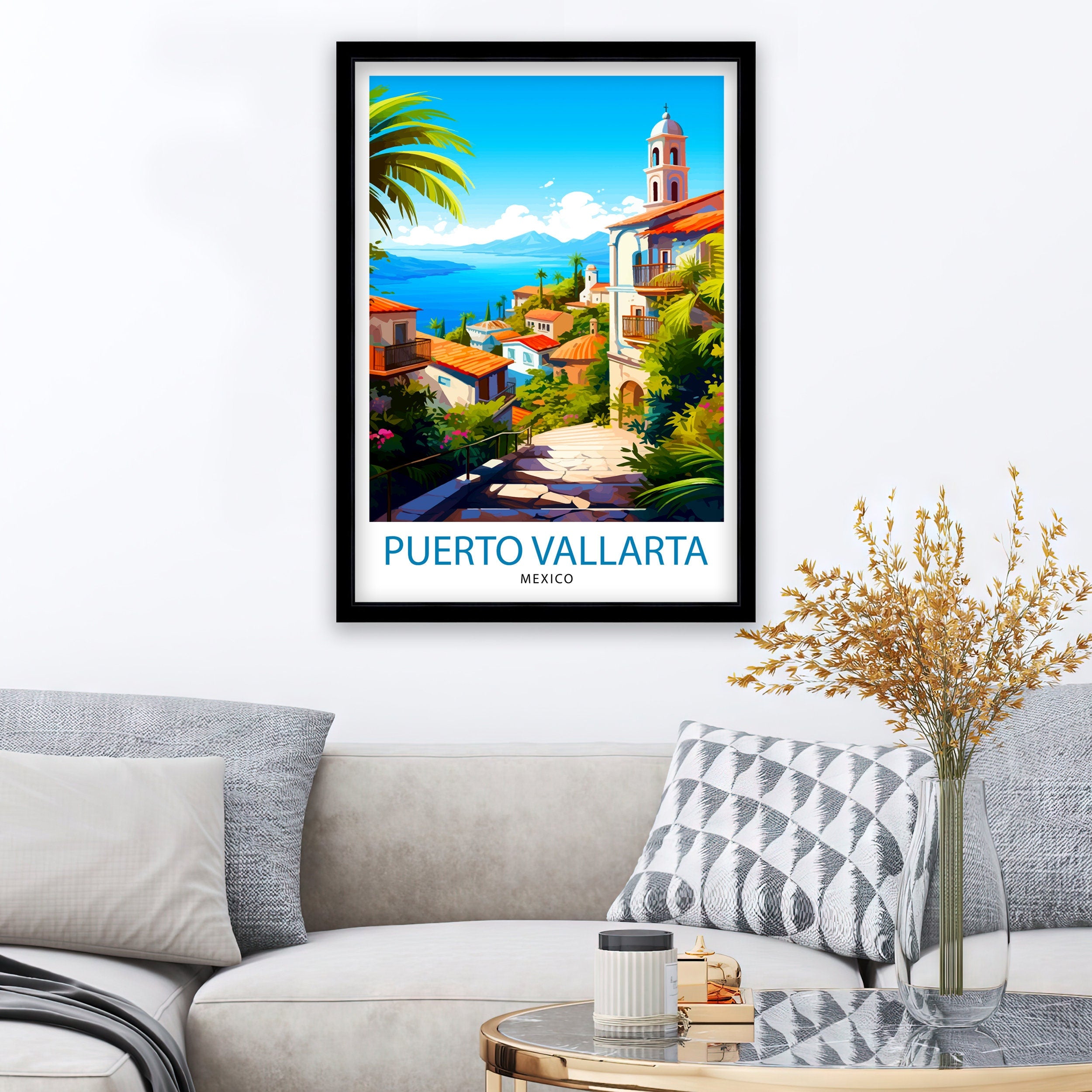 Puerto Vallarta Mexico Travel Print Puerto Vallarta Wall Decor Puerto Vallarta Poster Mexico Travel Prints Puerto Vallarta Art Print